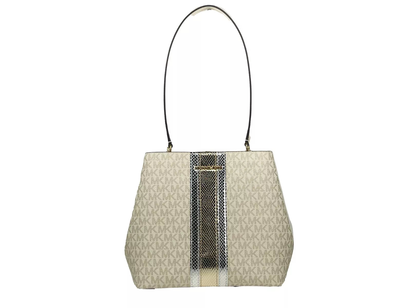 Medium Pratt Bucket Shoulder Bag Purse Pale Gold/Cream - ventzia