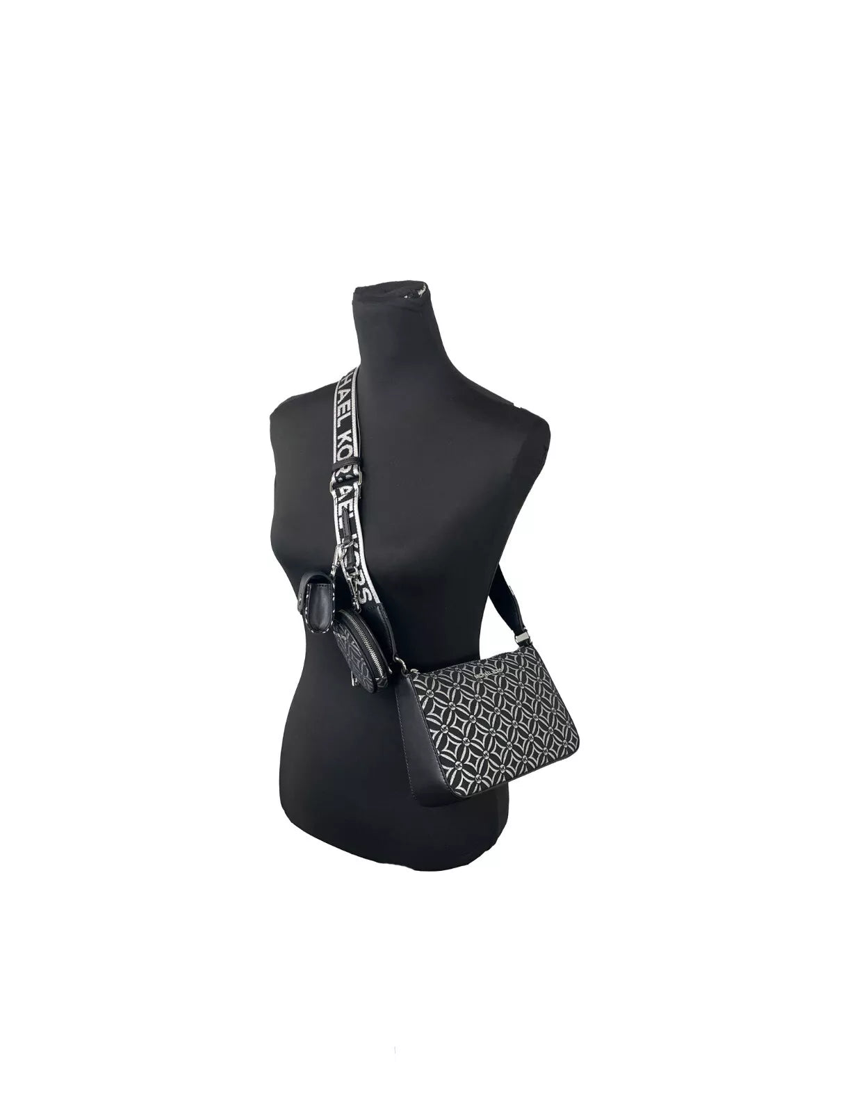 Crossbody Tech Attachment Bag Purse Black - ventzia