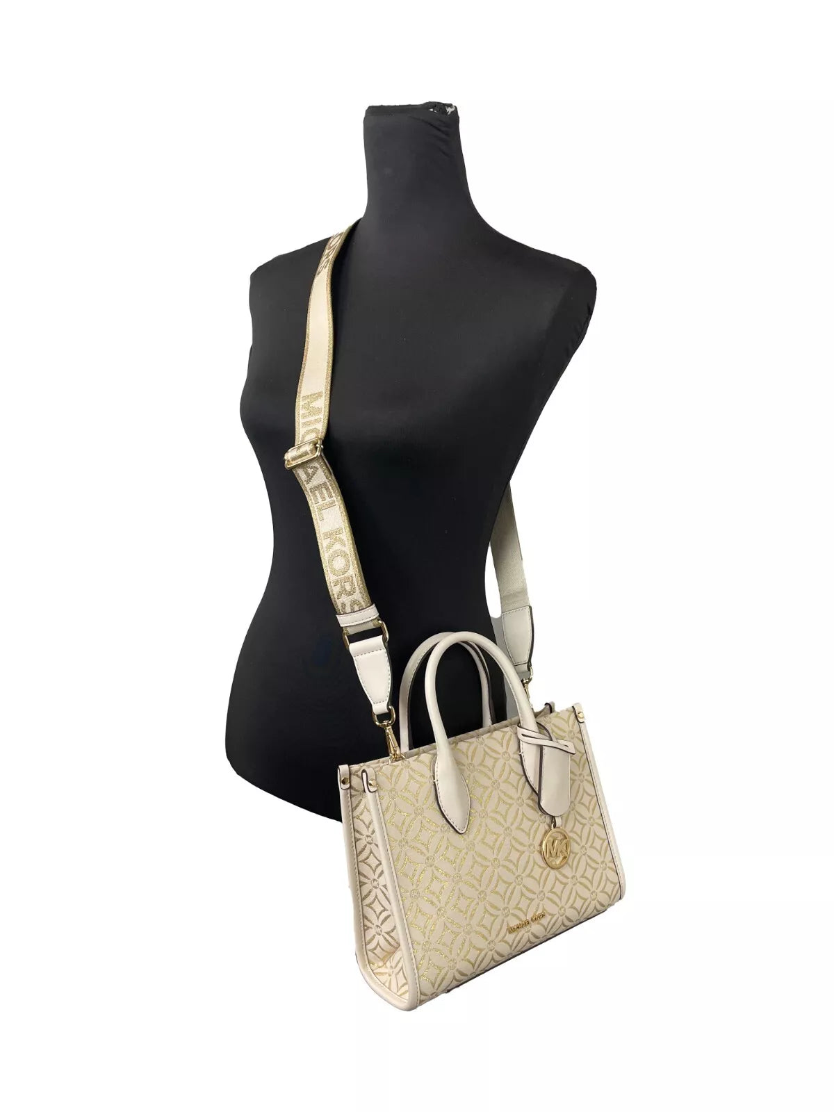 Mirella Small Top Zip Crossbody Tote Bag Creme - ventzia