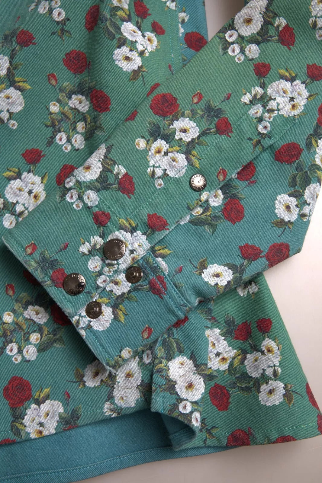 Blue Floral Cotton Button Down Denim Shirt - ventzia