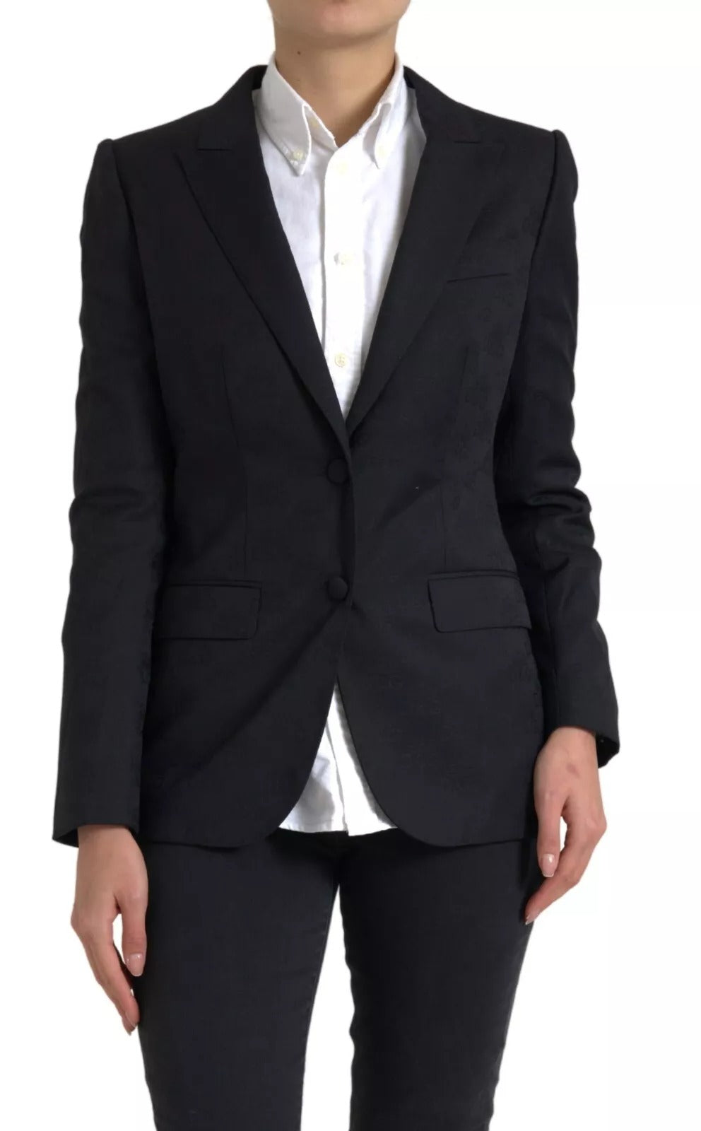 Black Long Sleeve Coat Blazer Jacket - ventzia