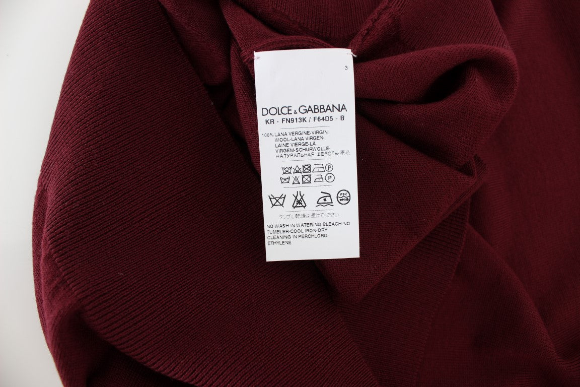Elegant Red Wool Sleeveless Pullover Vest - ventzia
