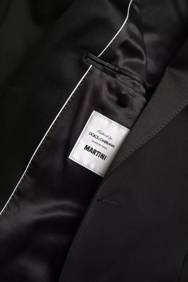 Black Wool Single Breasted MARTINI Blazerclothing - ventzia
