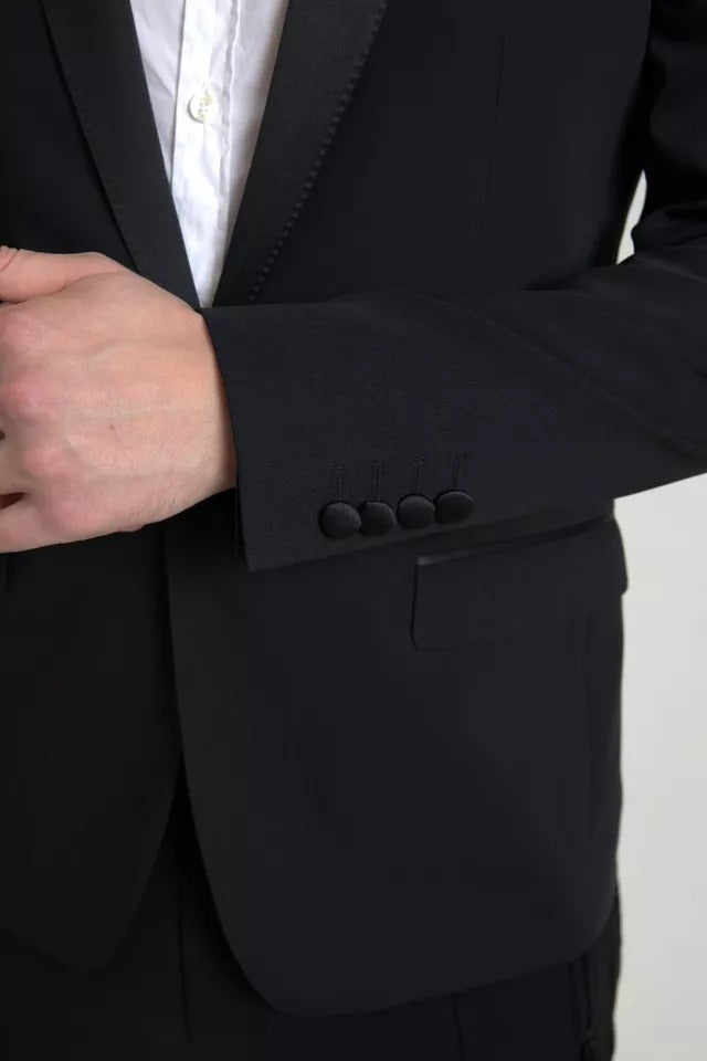 Black Wool Single Breasted MARTINI Blazerclothing - ventzia