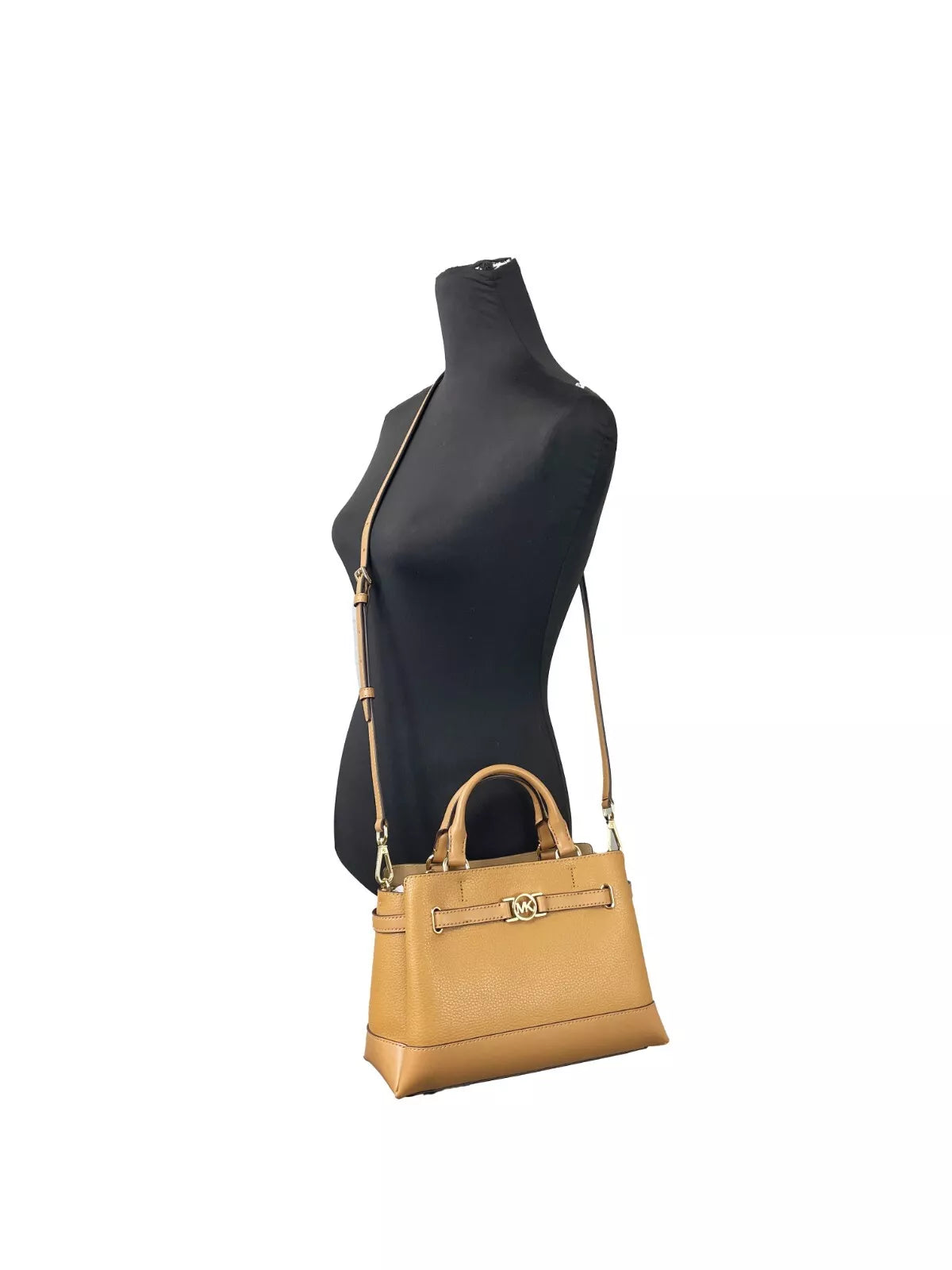 Reed Small Leather Belted Satchel Crossbody Bag Brown - ventzia