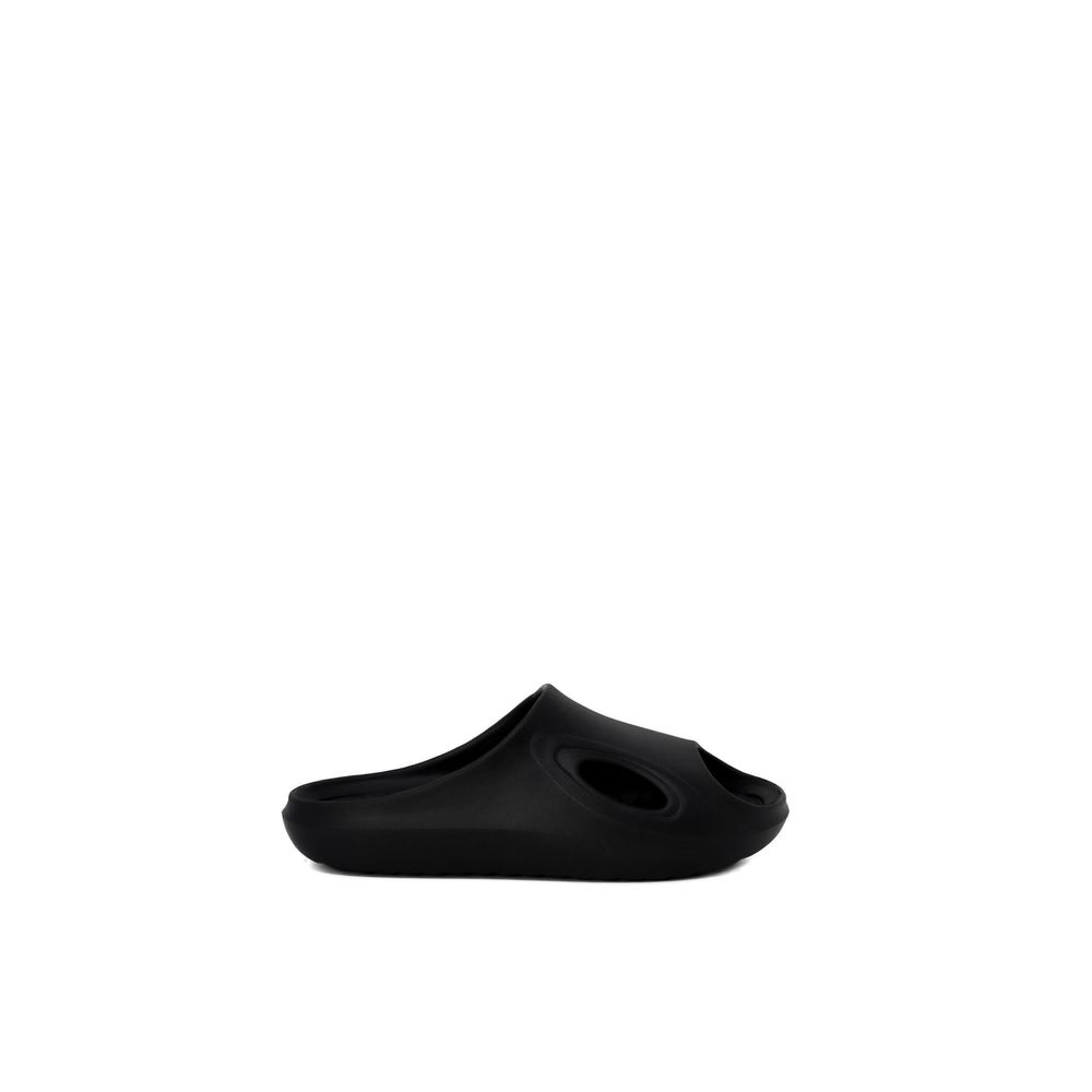 Black Polyethylene Slippers - ventzia