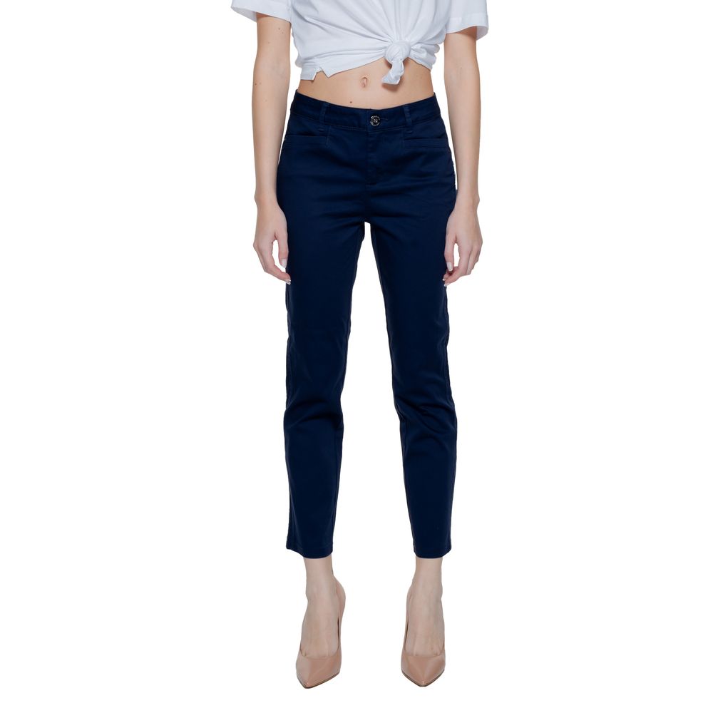 Blue Cotton Casual Pants - ventzia