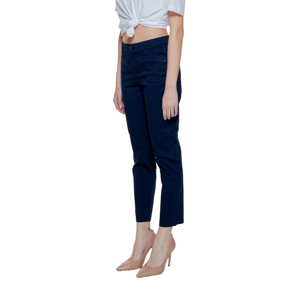 Blue Cotton Casual Pants - ventzia