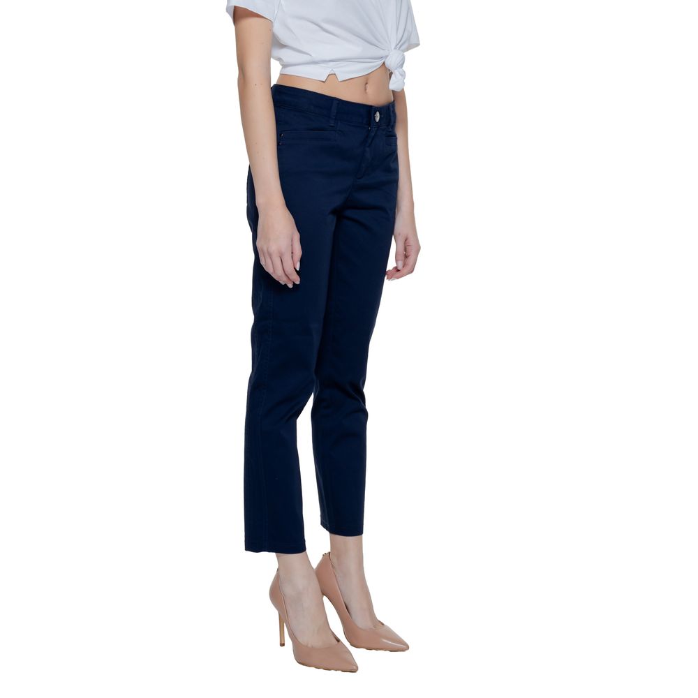 Blue Cotton Casual Pants - ventzia
