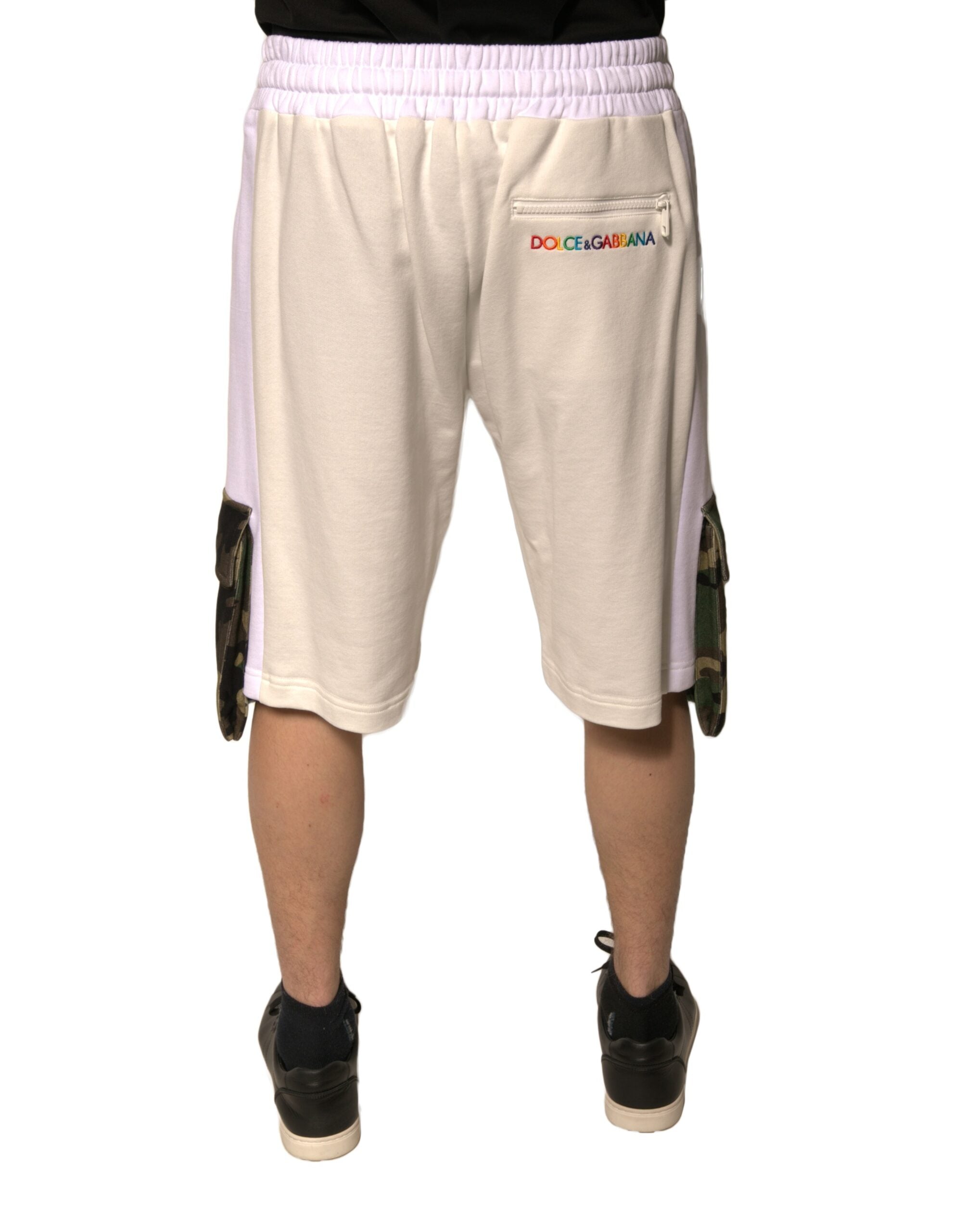 Beige Cotton Men Casual Cargo Bermuda Shorts - ventzia