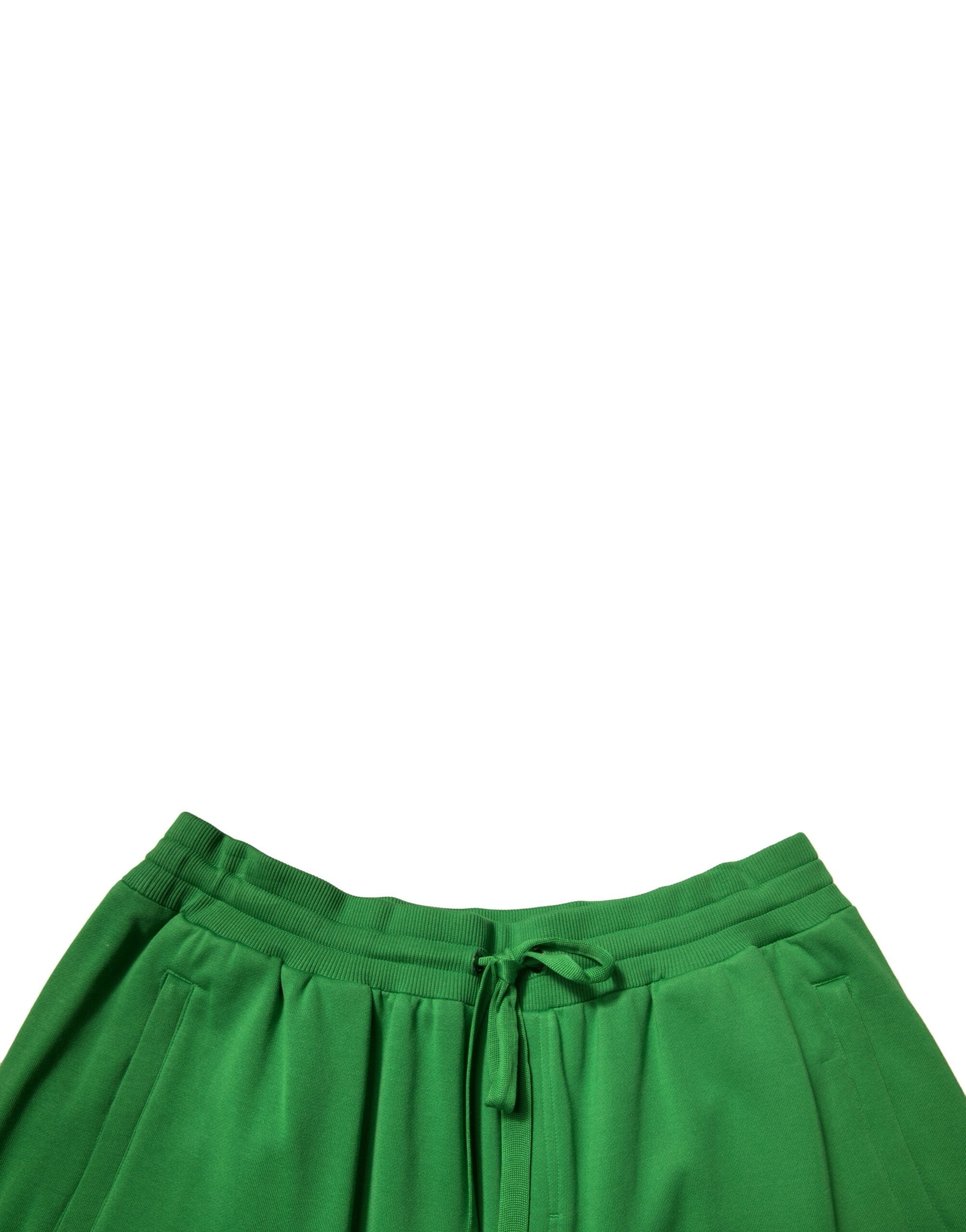 Green Cotton Blend Men Bermuda Shorts - ventzia