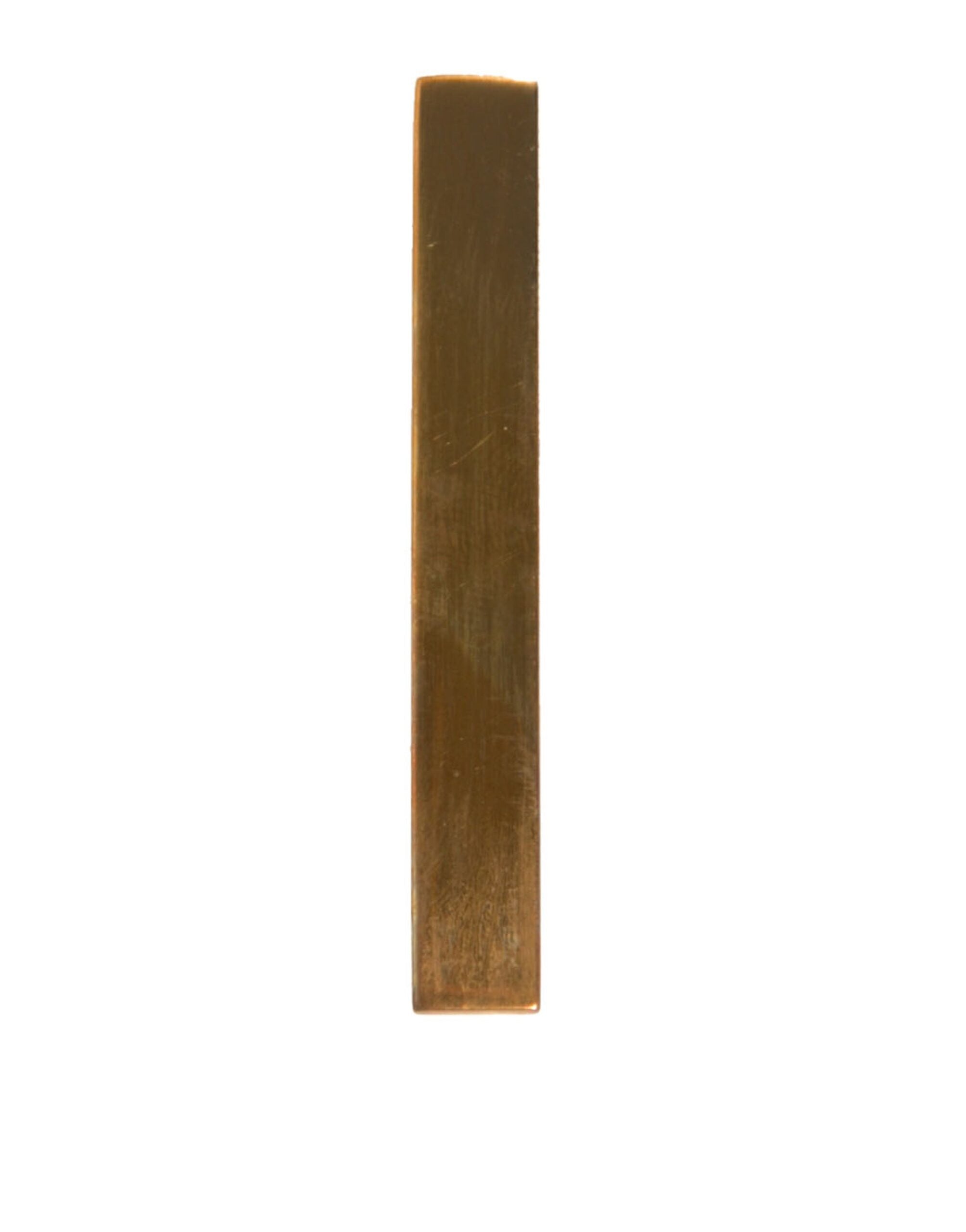 Gold Tone Brass Logo Branded Tie Clip Bar - ventzia