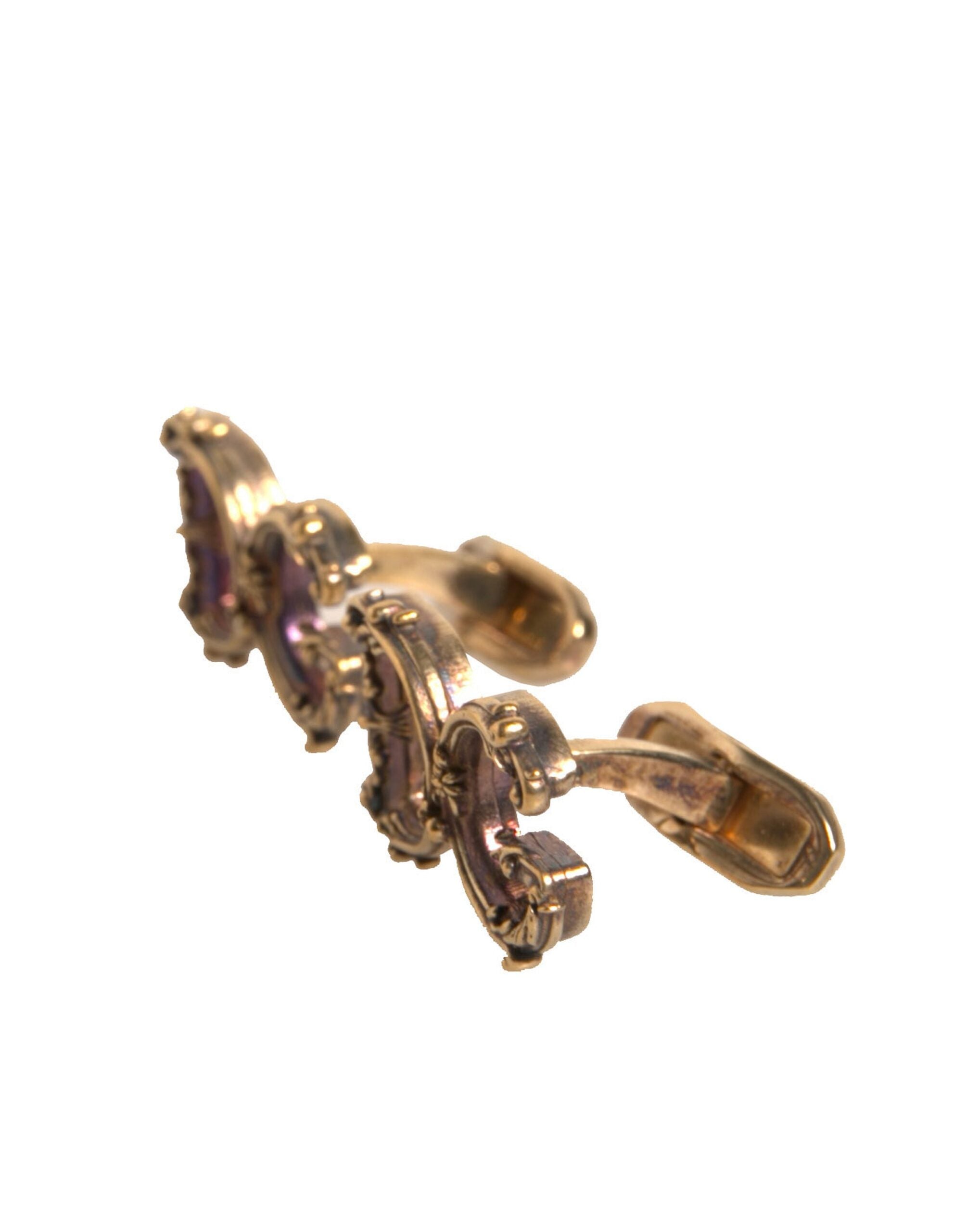 Gold Tone 925 Sterling Silver DG Logo Cufflink - ventzia