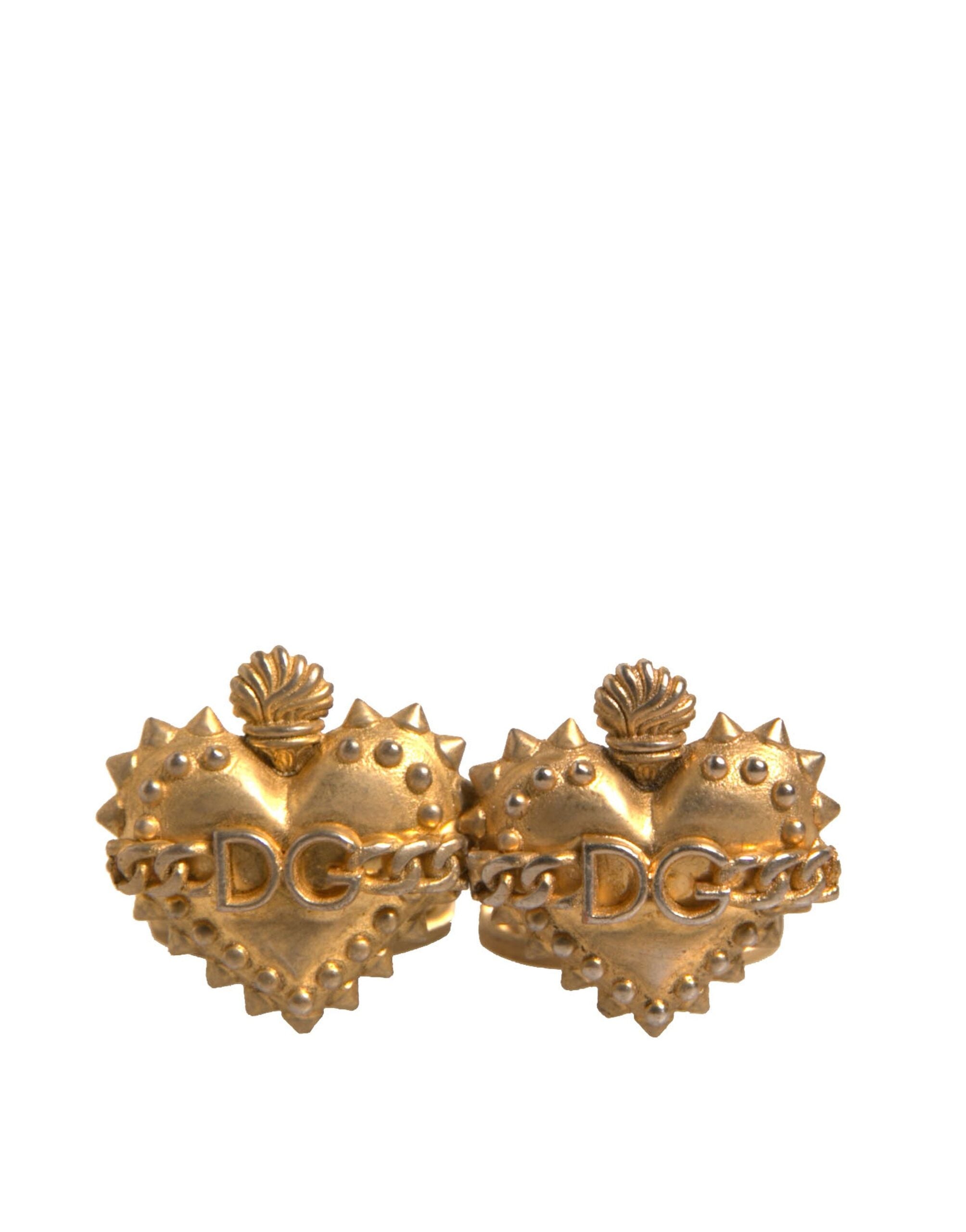 Gold 925 Sterling Silver DG Heart Cufflink - ventzia