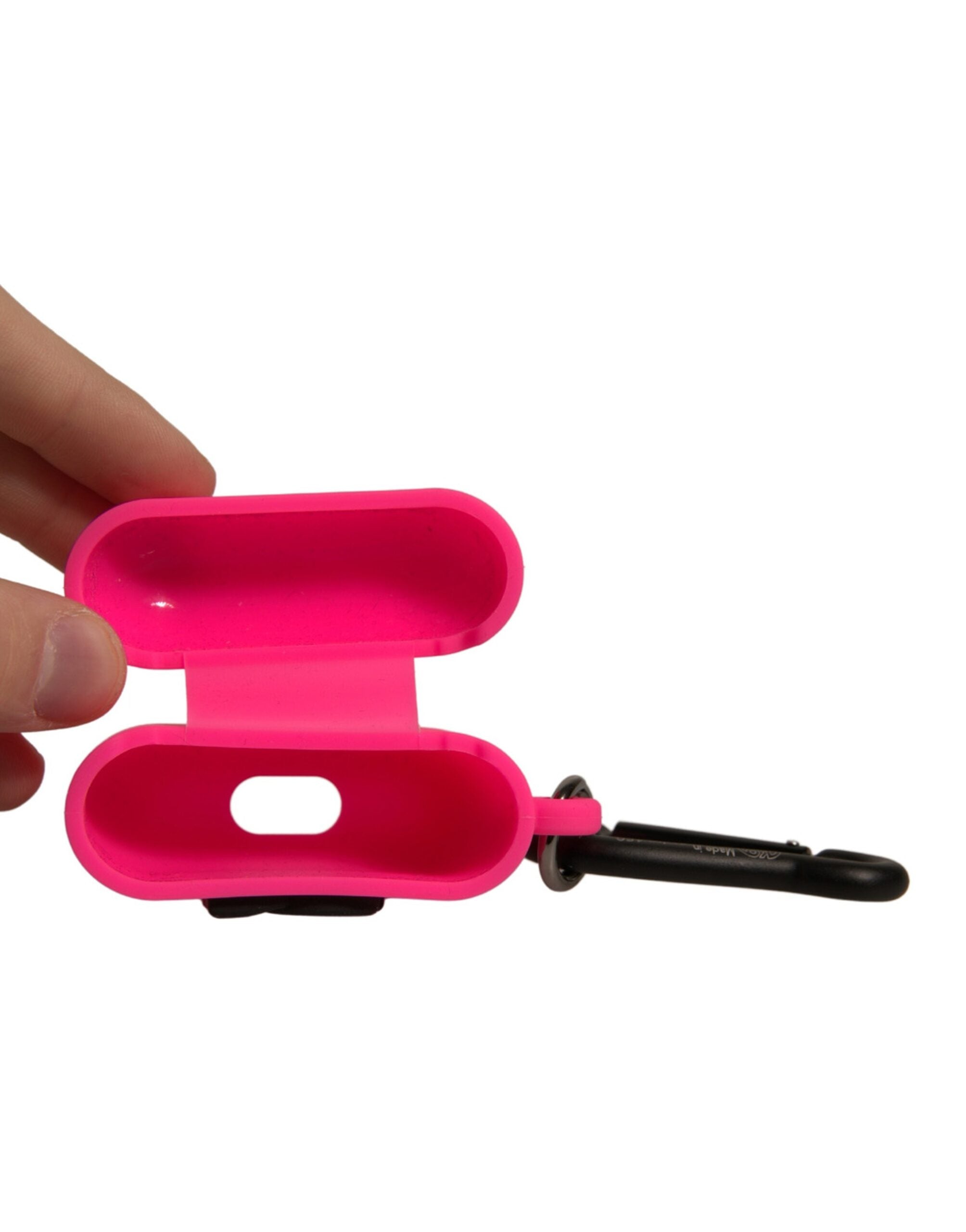 Pink Silicone Rubber Logo Embossed Airpods Case - ventzia