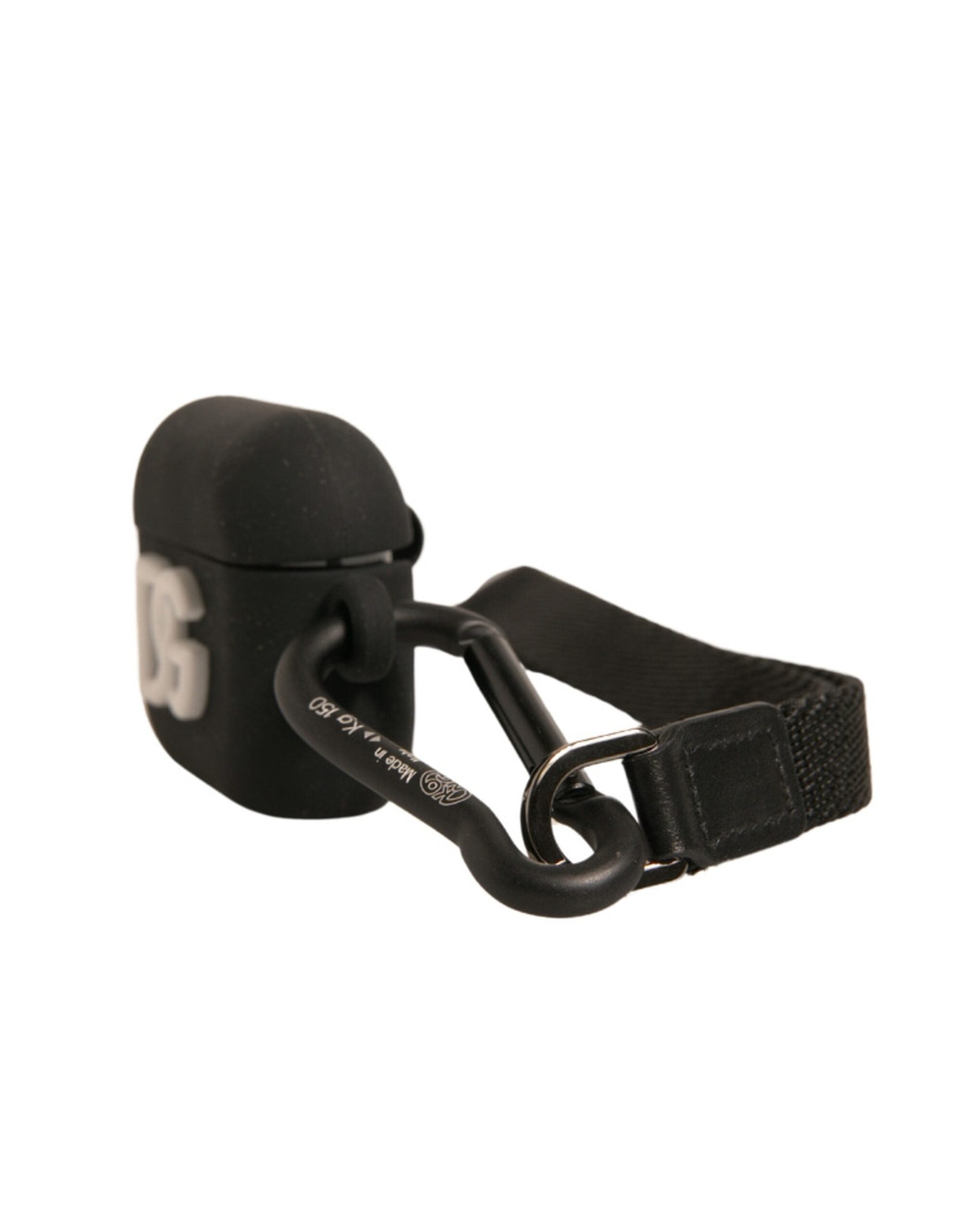 Black Silicone Rubber Logo Embossed Airpods Case - ventzia