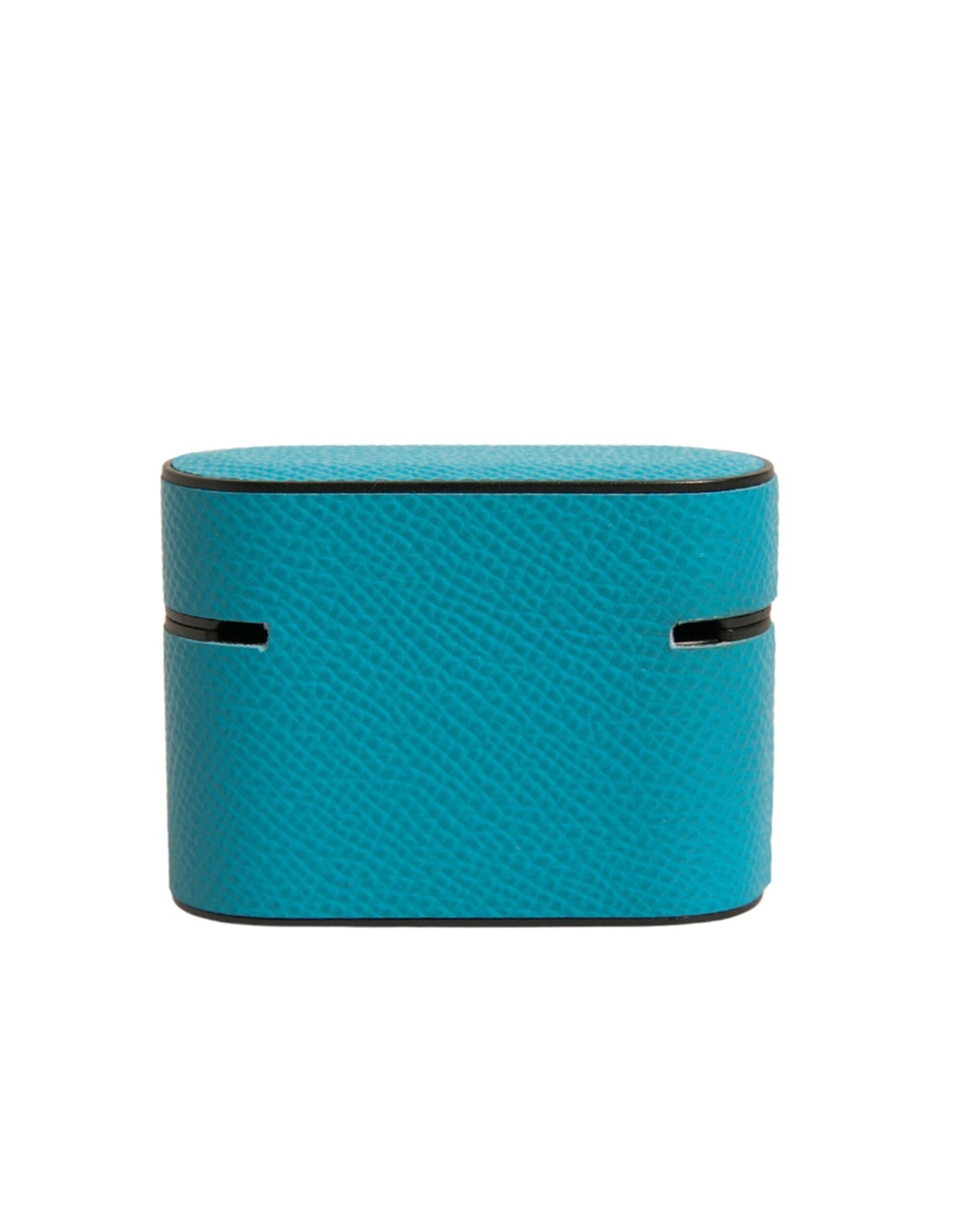 Green Leather Metal Logo Plaque Holder Airpods Case - ventzia