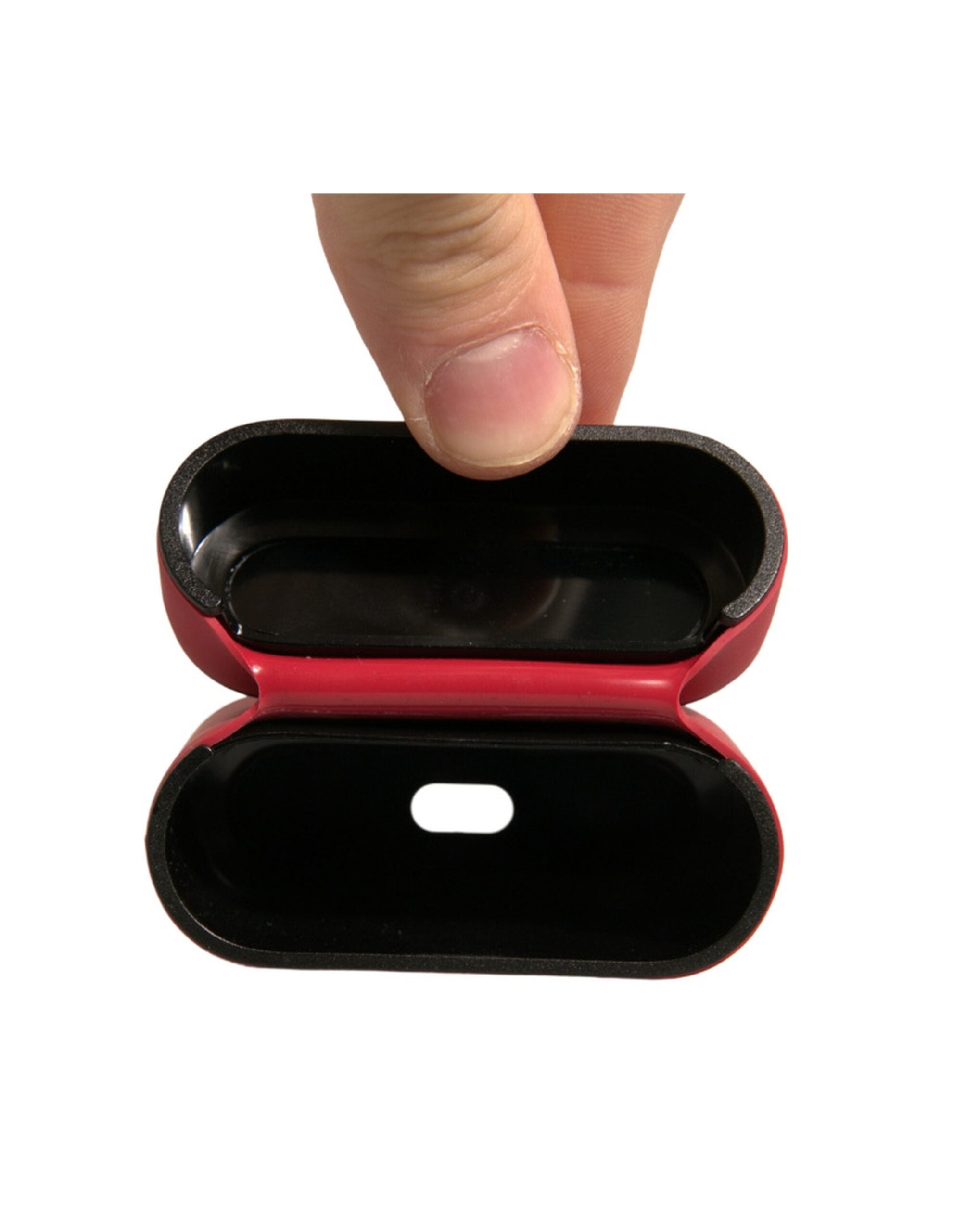 Red PVC Embossed Logo Plaque Holder Airpods Case - ventzia