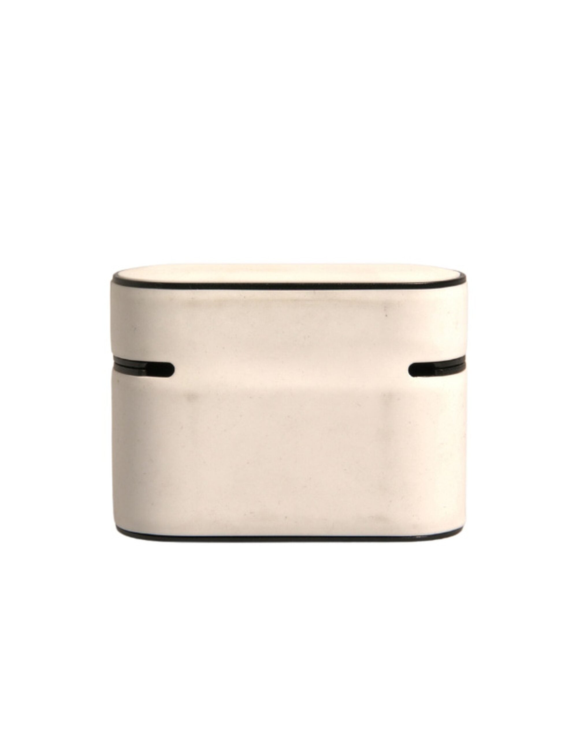 White PVC Embossed Logo Plaque Holder Airpods Case - ventzia