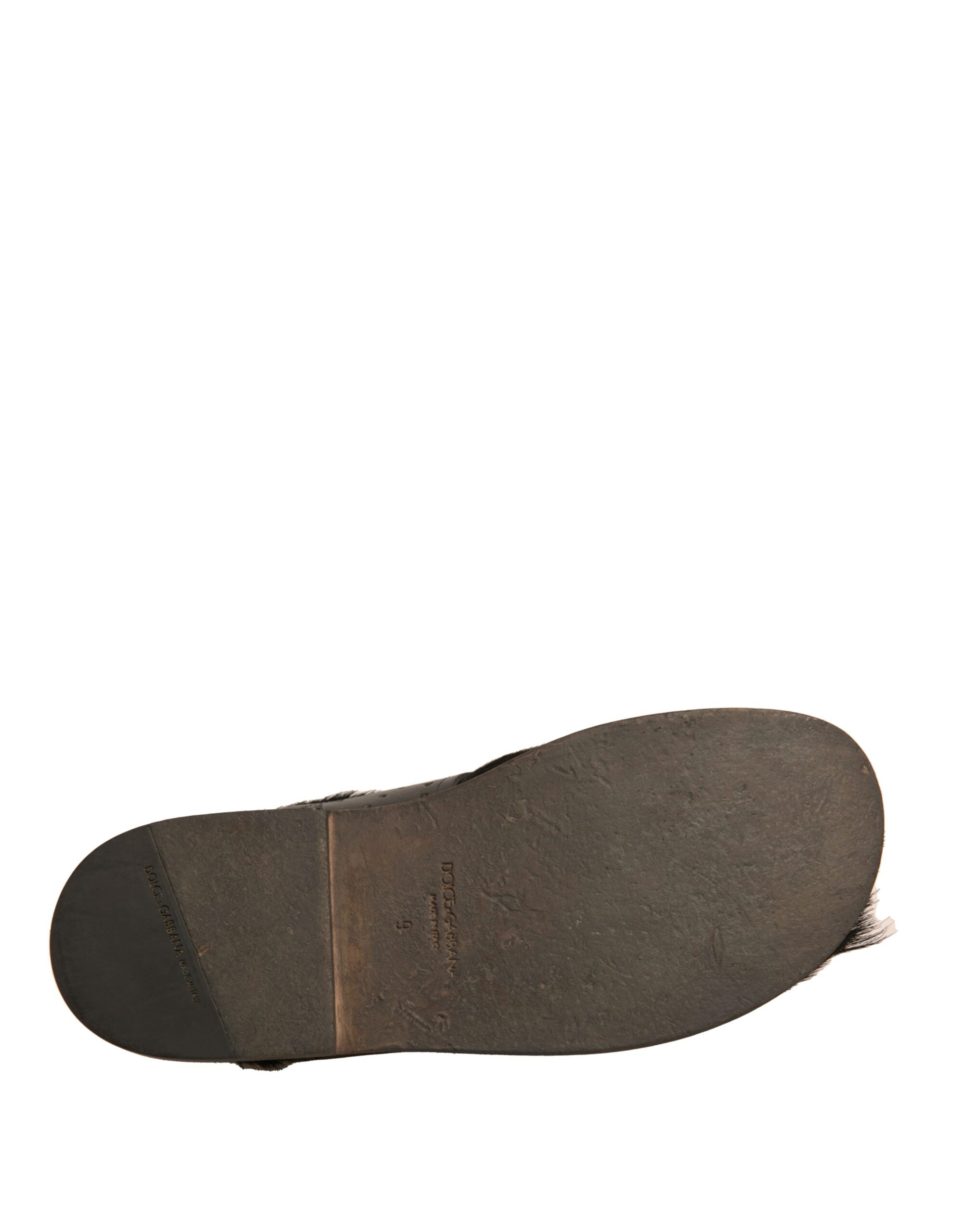 Green Gazelle Hair Leather Flats Sandals Shoes - ventzia