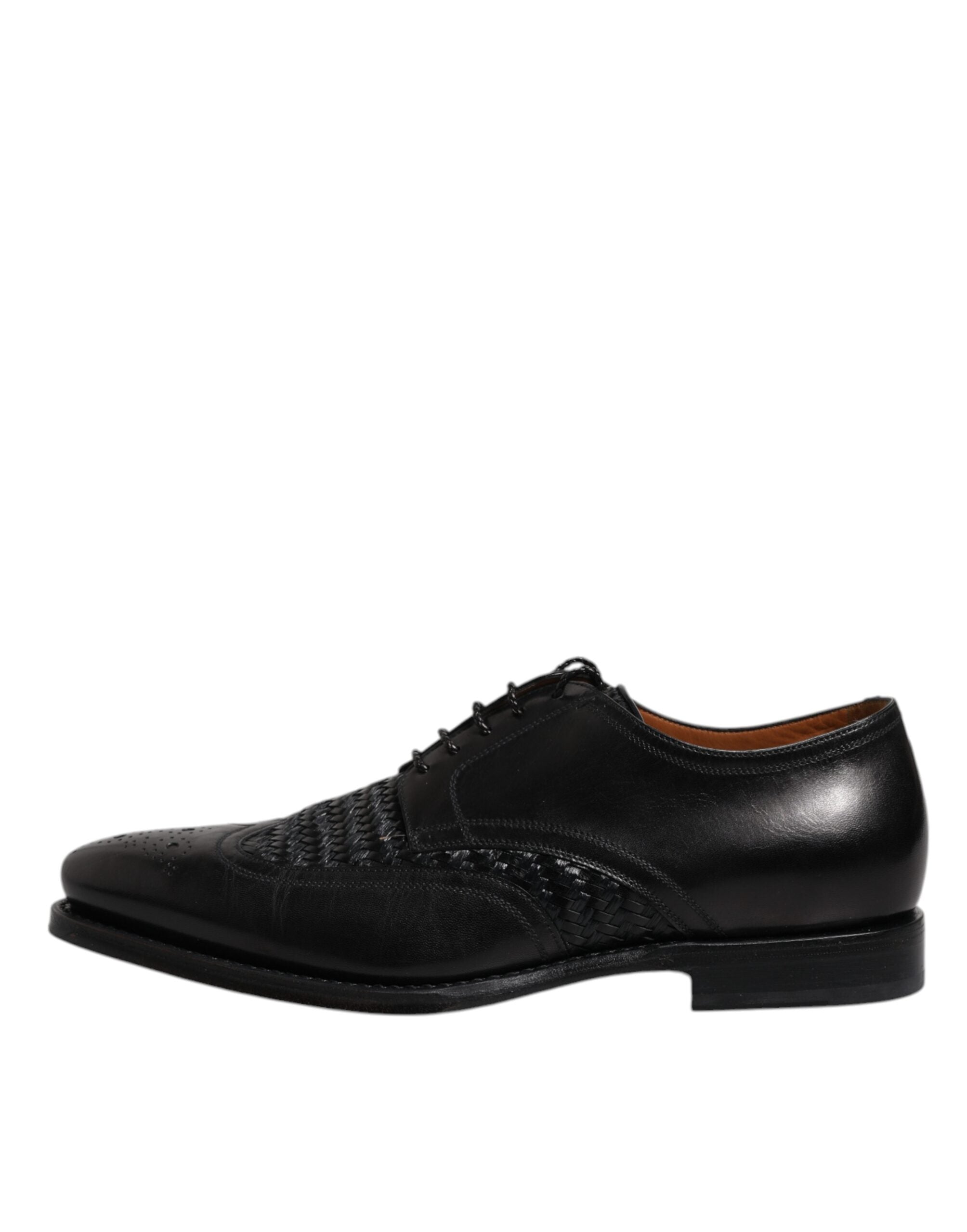 Black Leather Derby Wingtip Lace Up Formal Dress Shoes - ventzia