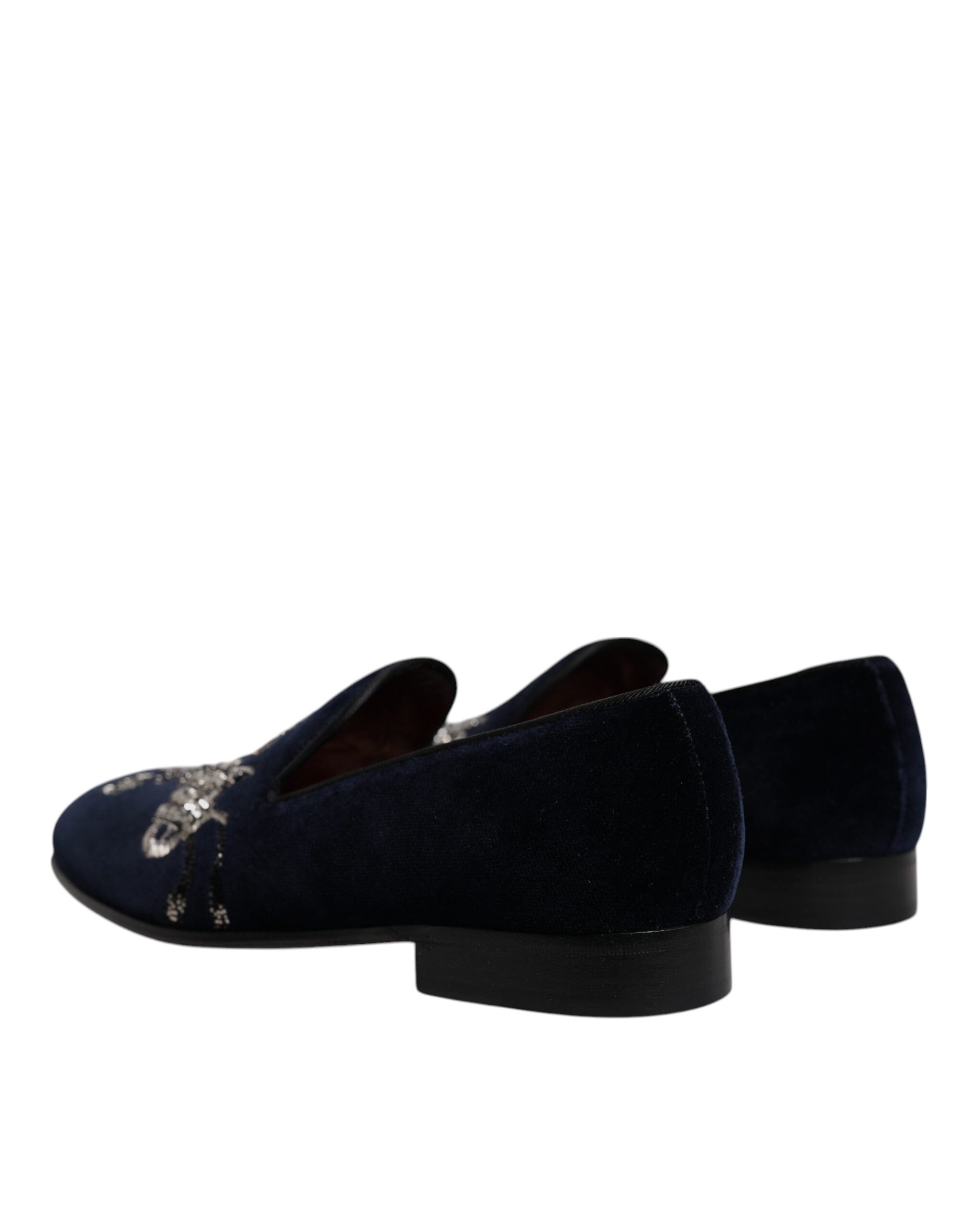 Black Velvet Floral Gun Loafers Dress Shoes - ventzia
