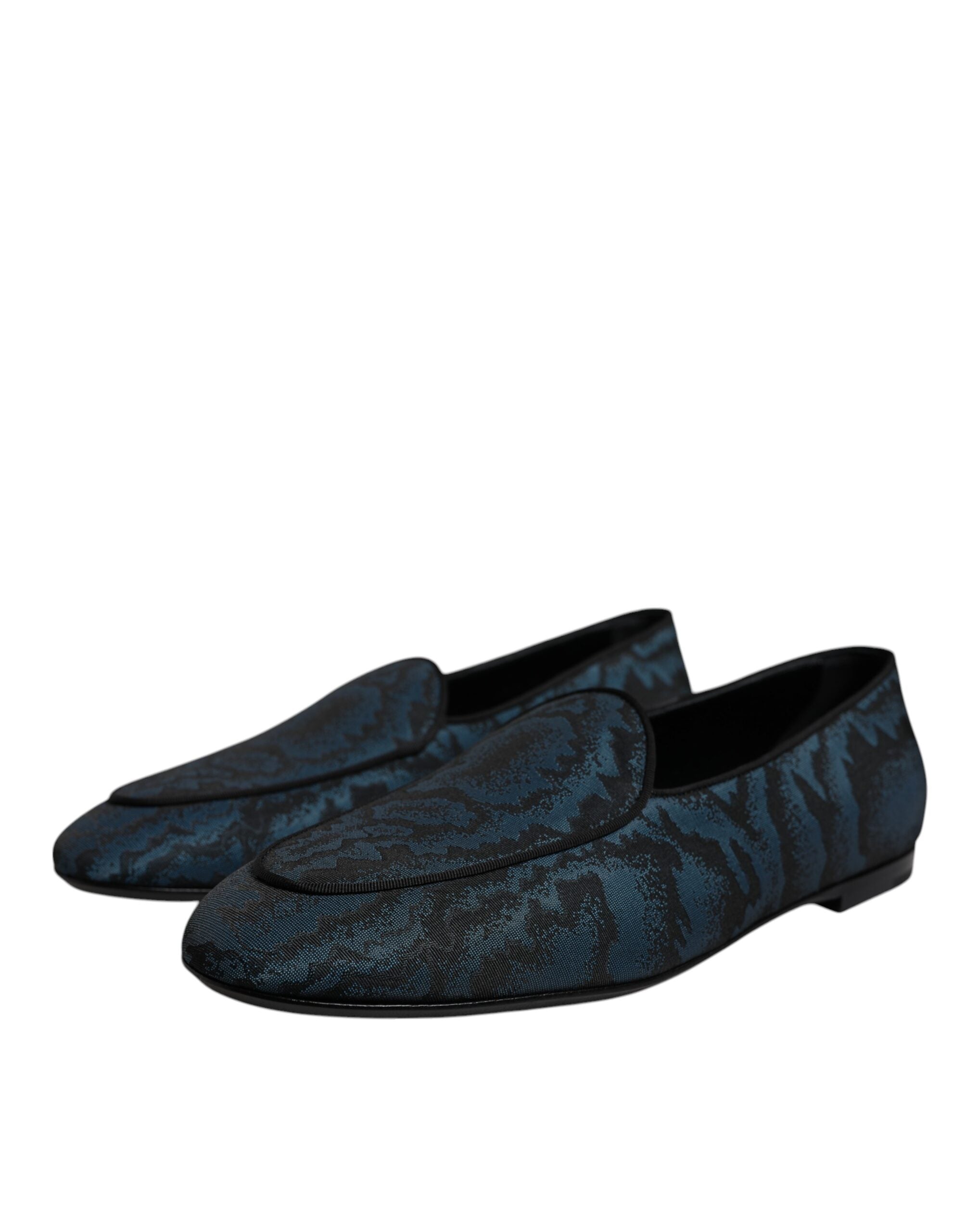 Blue Black Flats Men Loafers Dress Shoes - ventzia