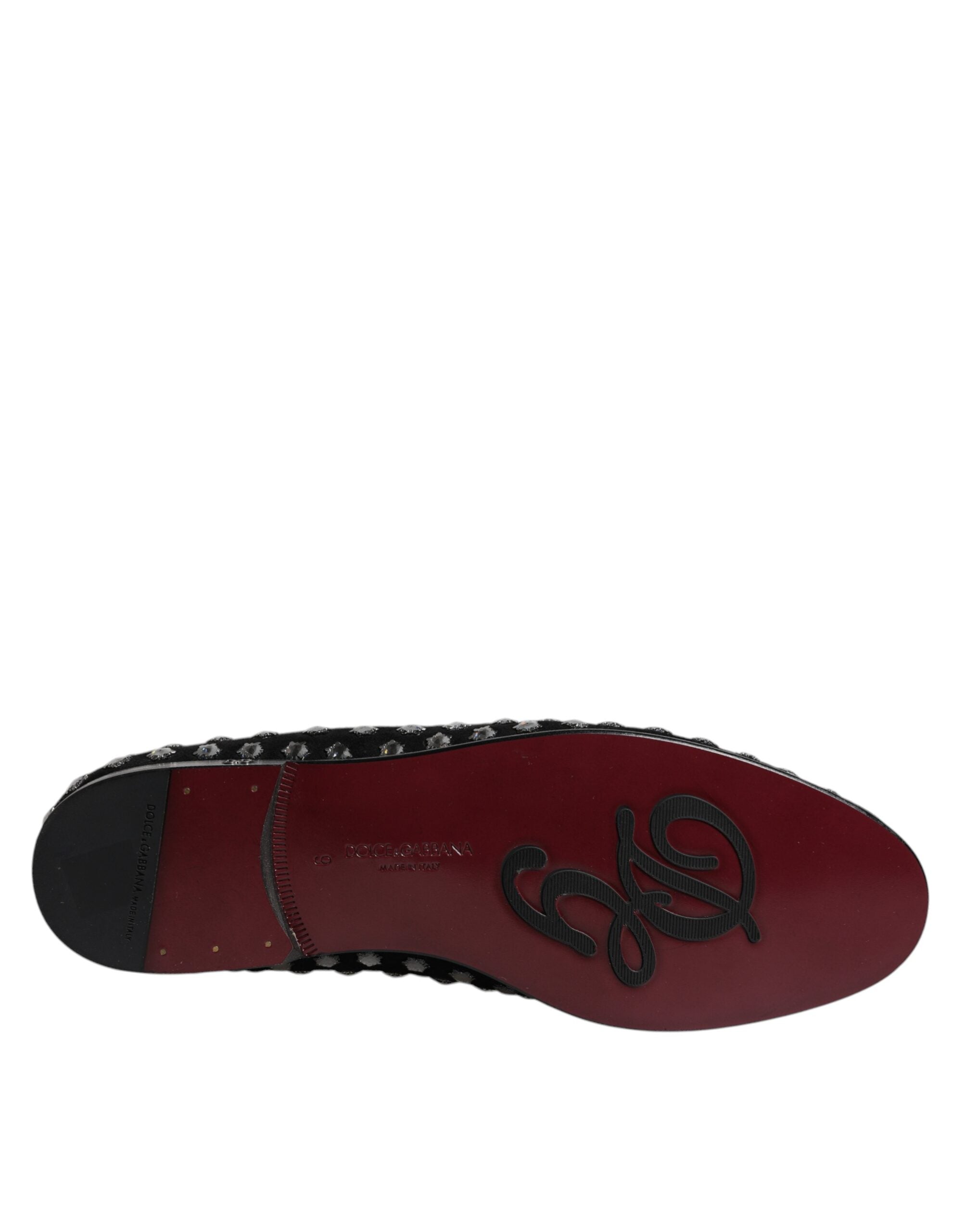 Black Crystal Embellished Loafers Dress Shoes - ventzia