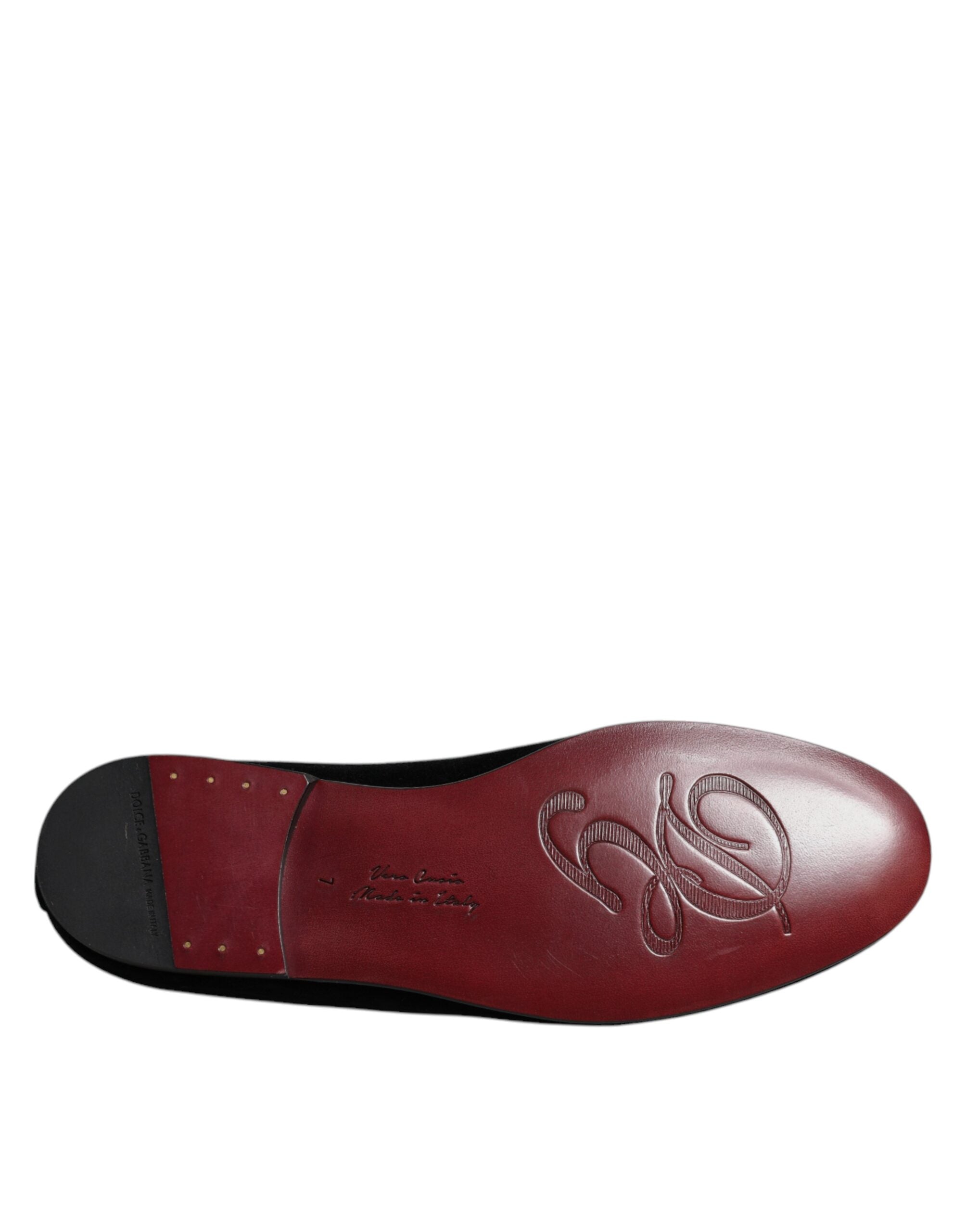 Black Velvet Crystal Crown Loafers Formal Dress Shoes - ventzia