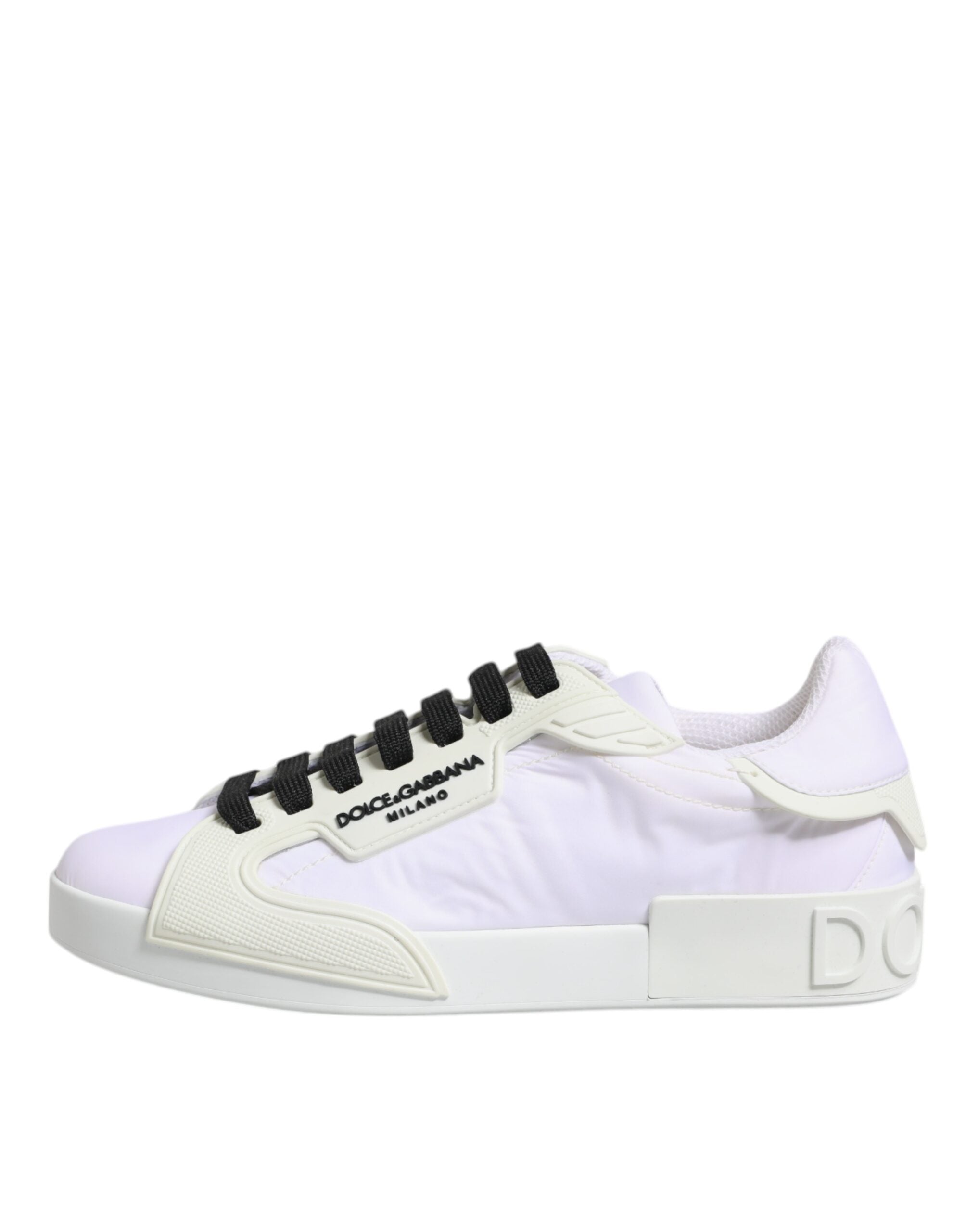 White Nylon Leather Low Top Sneakers Shoes - ventzia