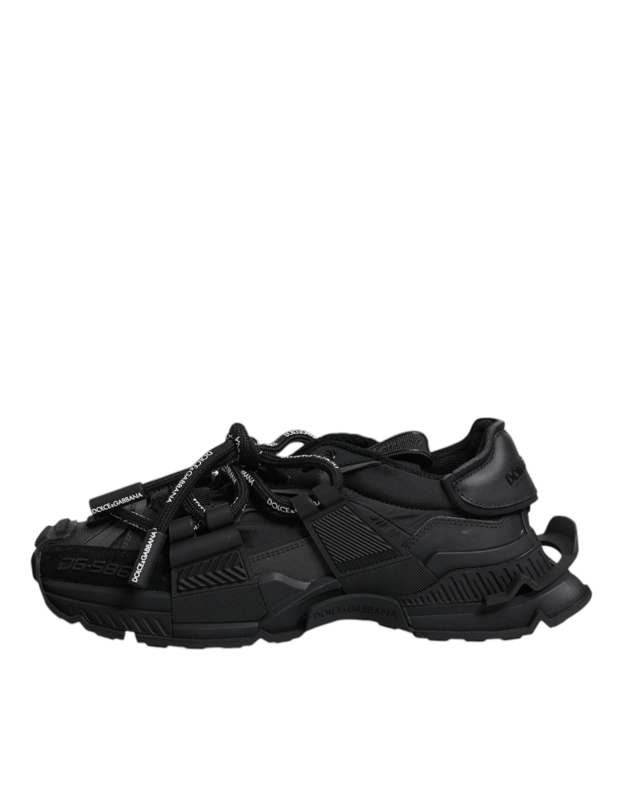 Black Low Top Space Lace Up Sneakers Shoes - ventzia