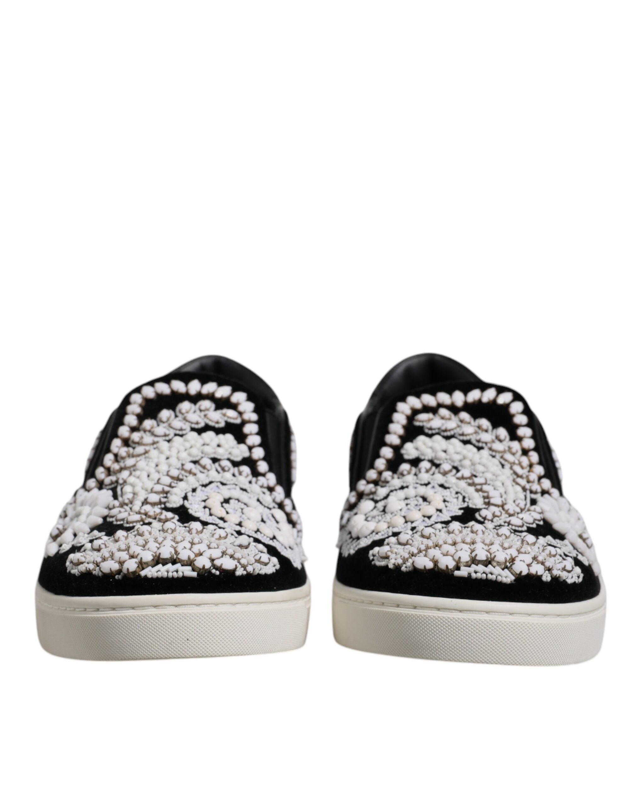 Black Embellished London Men Slip On Shoes - ventzia
