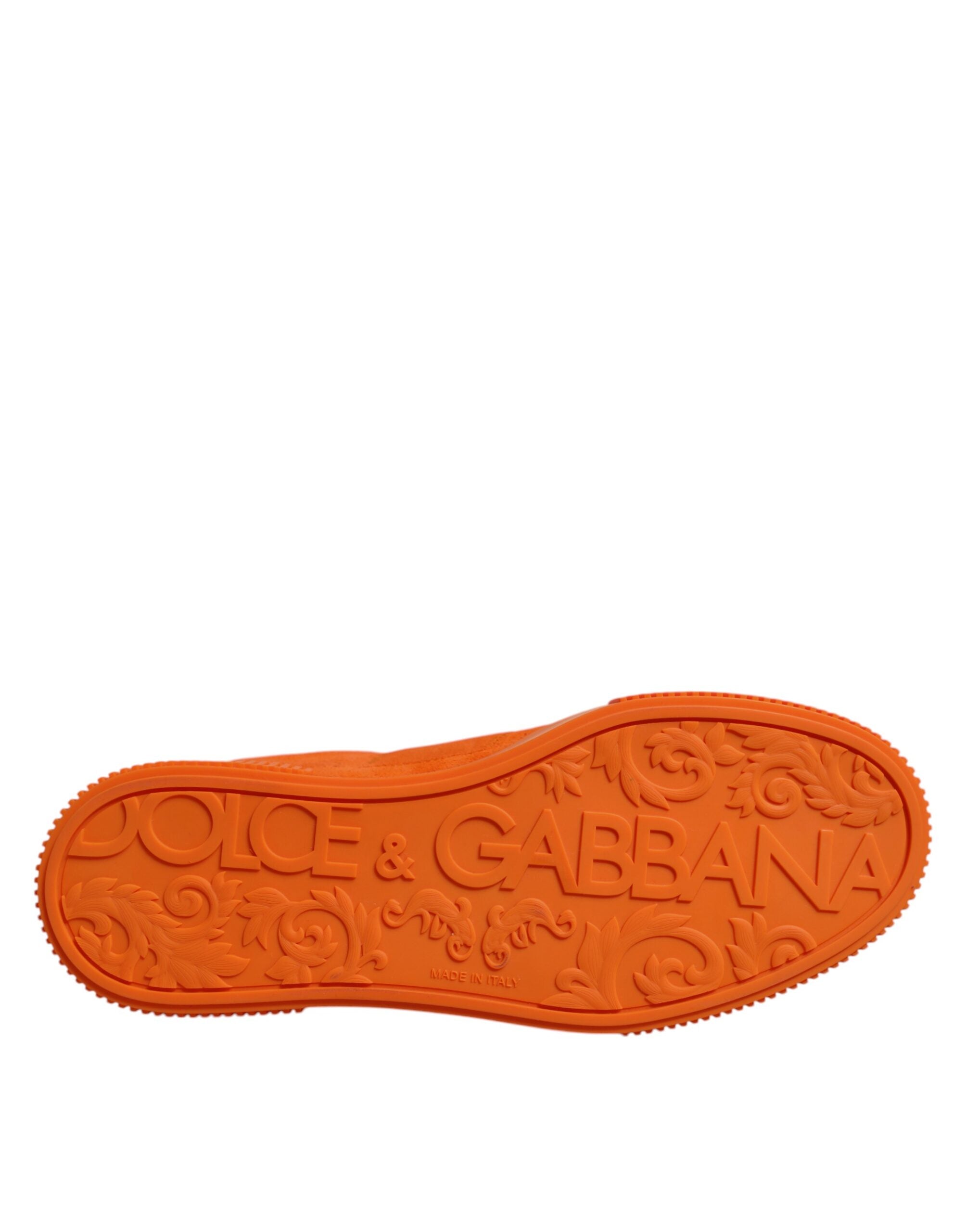 Orange Miami Leather Low Top Sneakers Shoes - ventzia