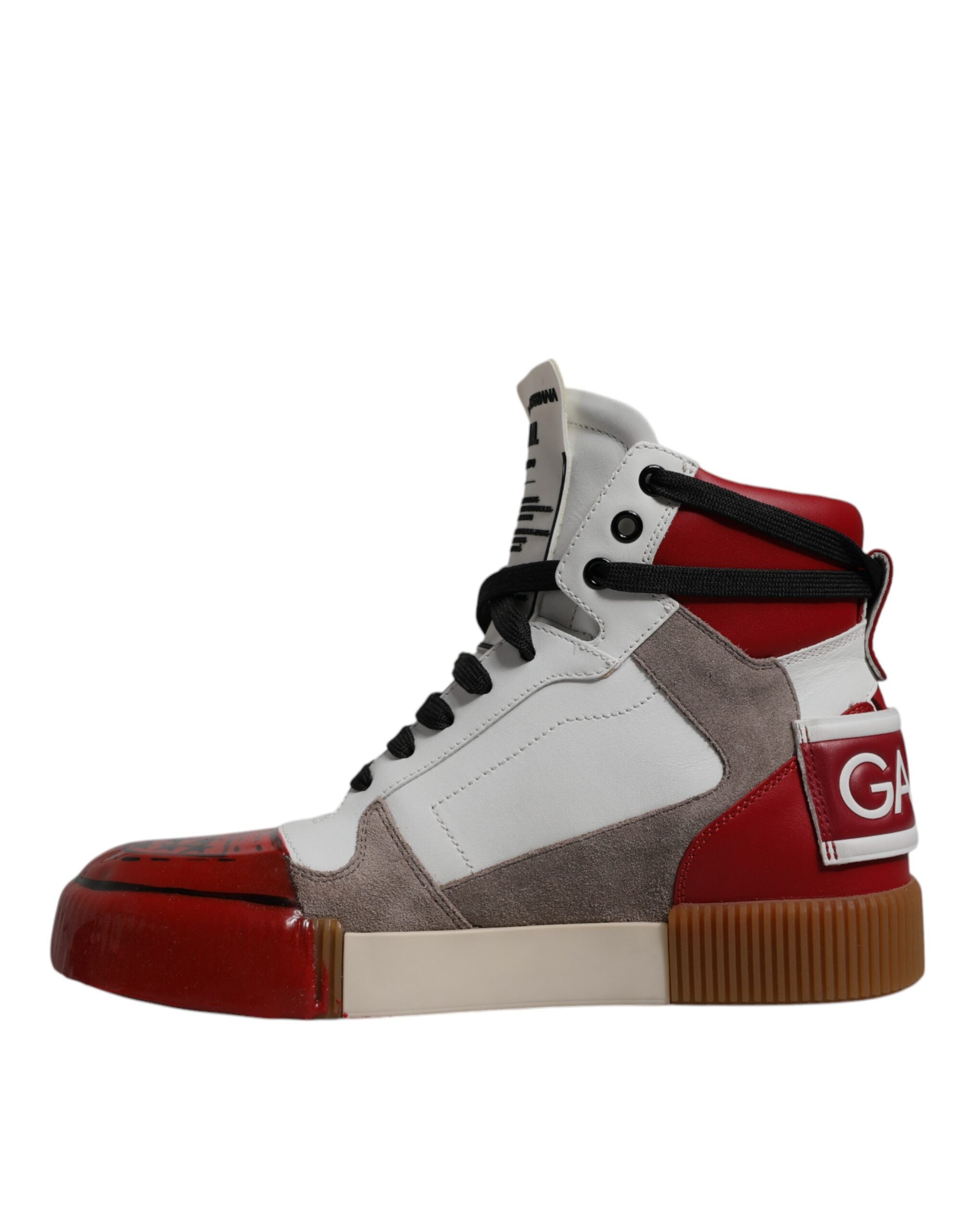 Multicolor Leather High Top Sneakers Shoes - ventzia