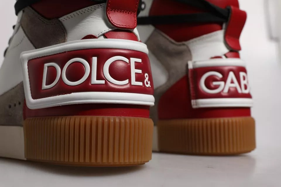 Multicolor Leather High Top Sneakers Shoes - ventzia