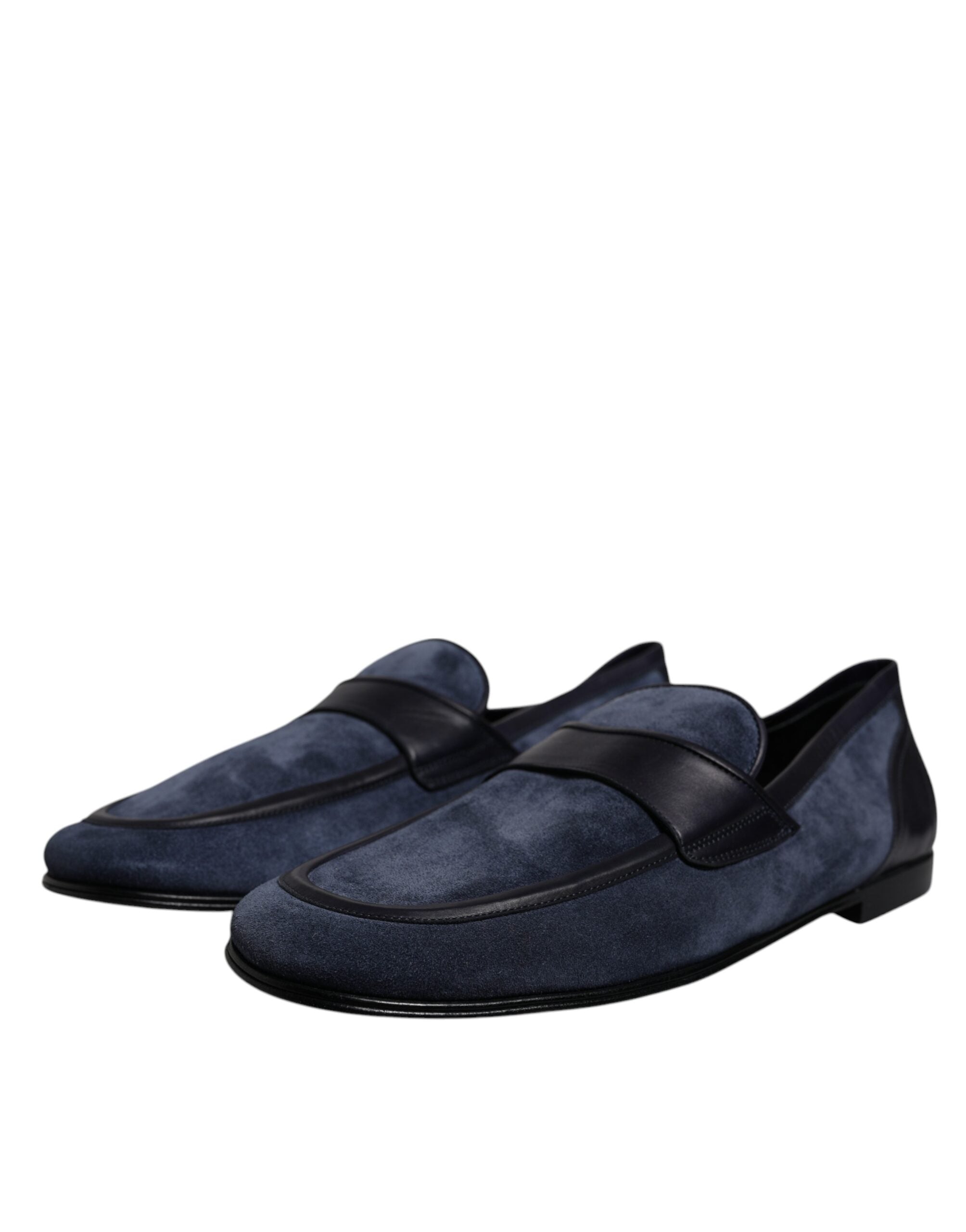 Blue Suede Leather Shoes Loafer Moccasin Shoes - ventzia