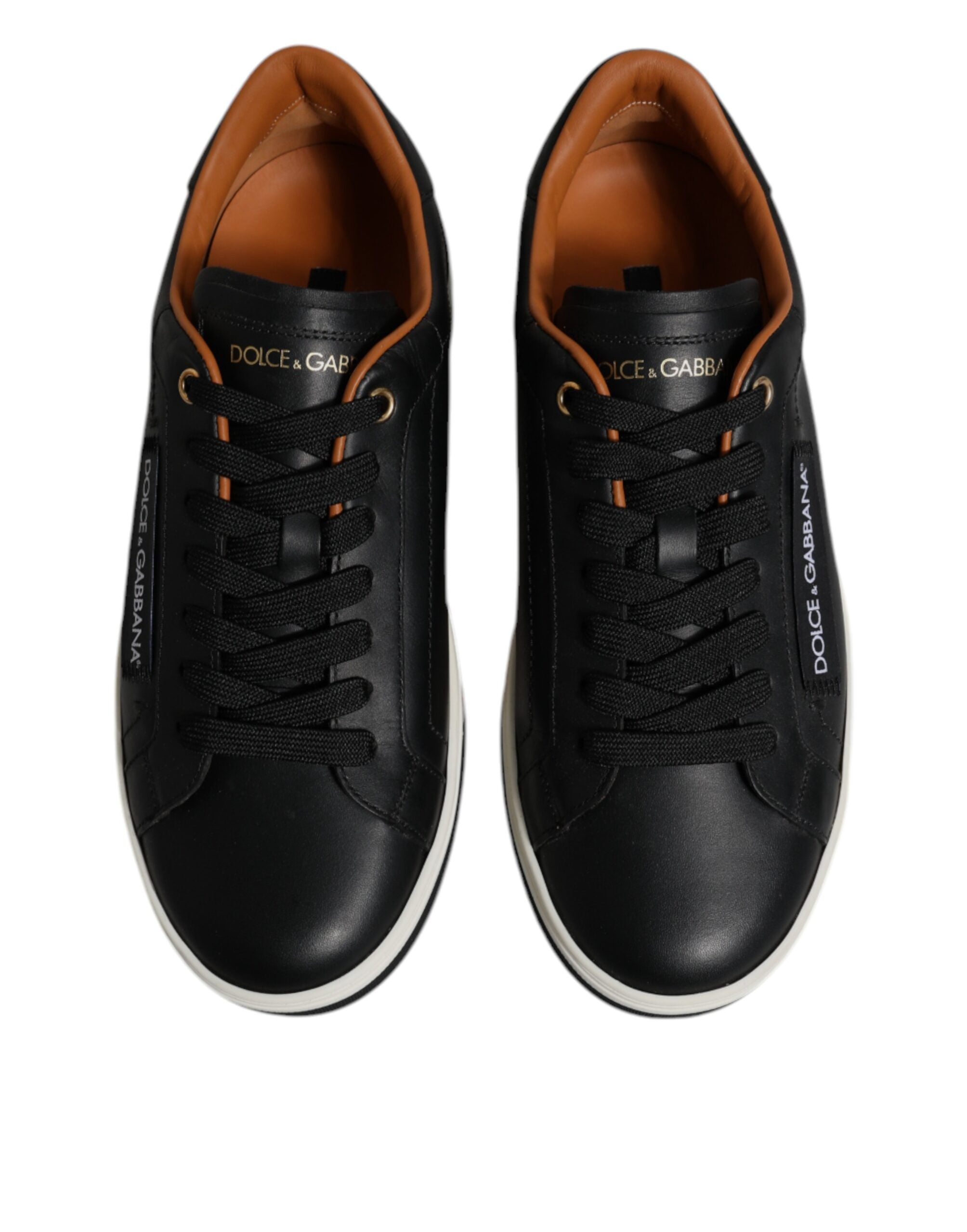 Black Leather Low Top Men Sneakers Shoes - ventzia