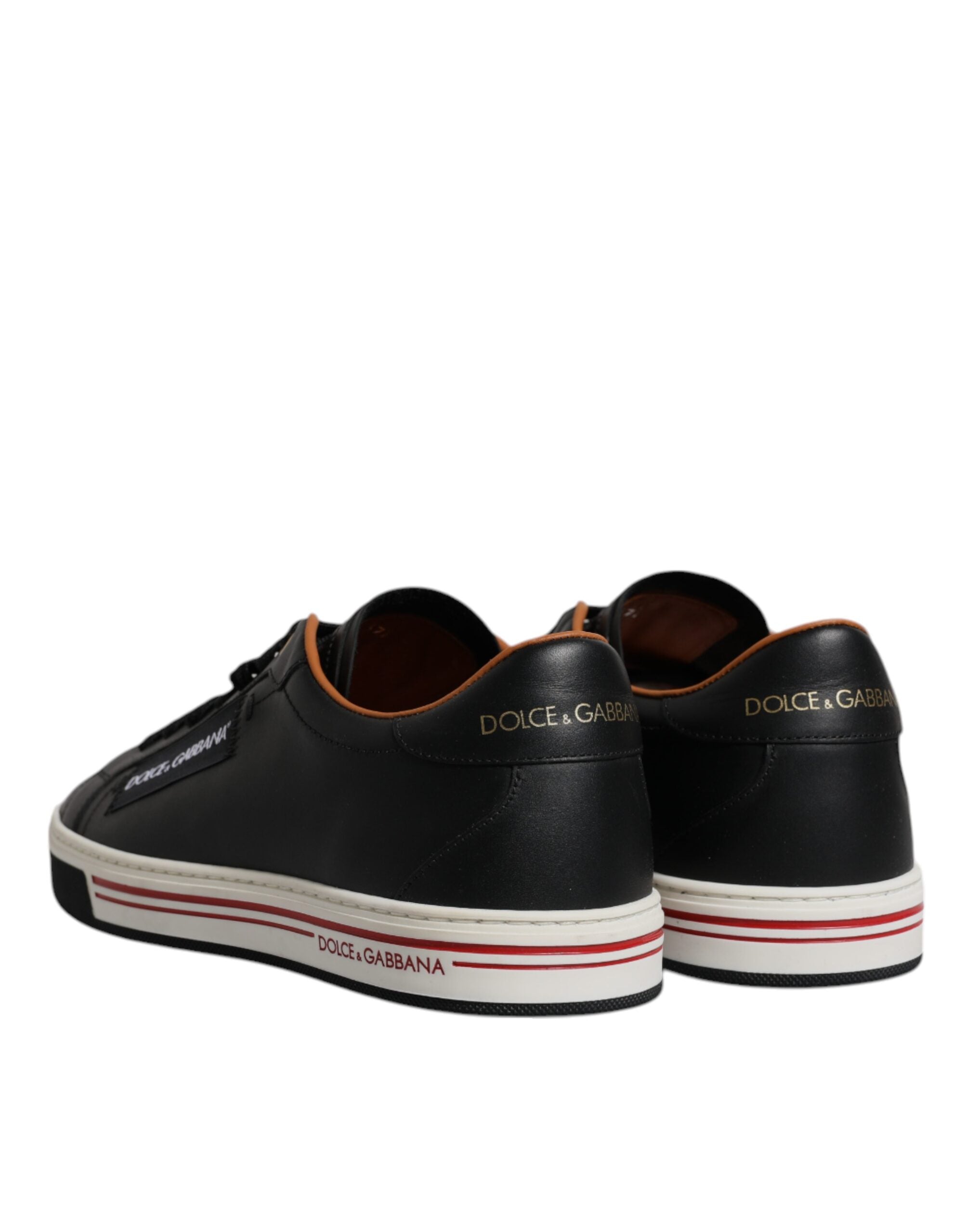 Black Leather Low Top Men Sneakers Shoes - ventzia