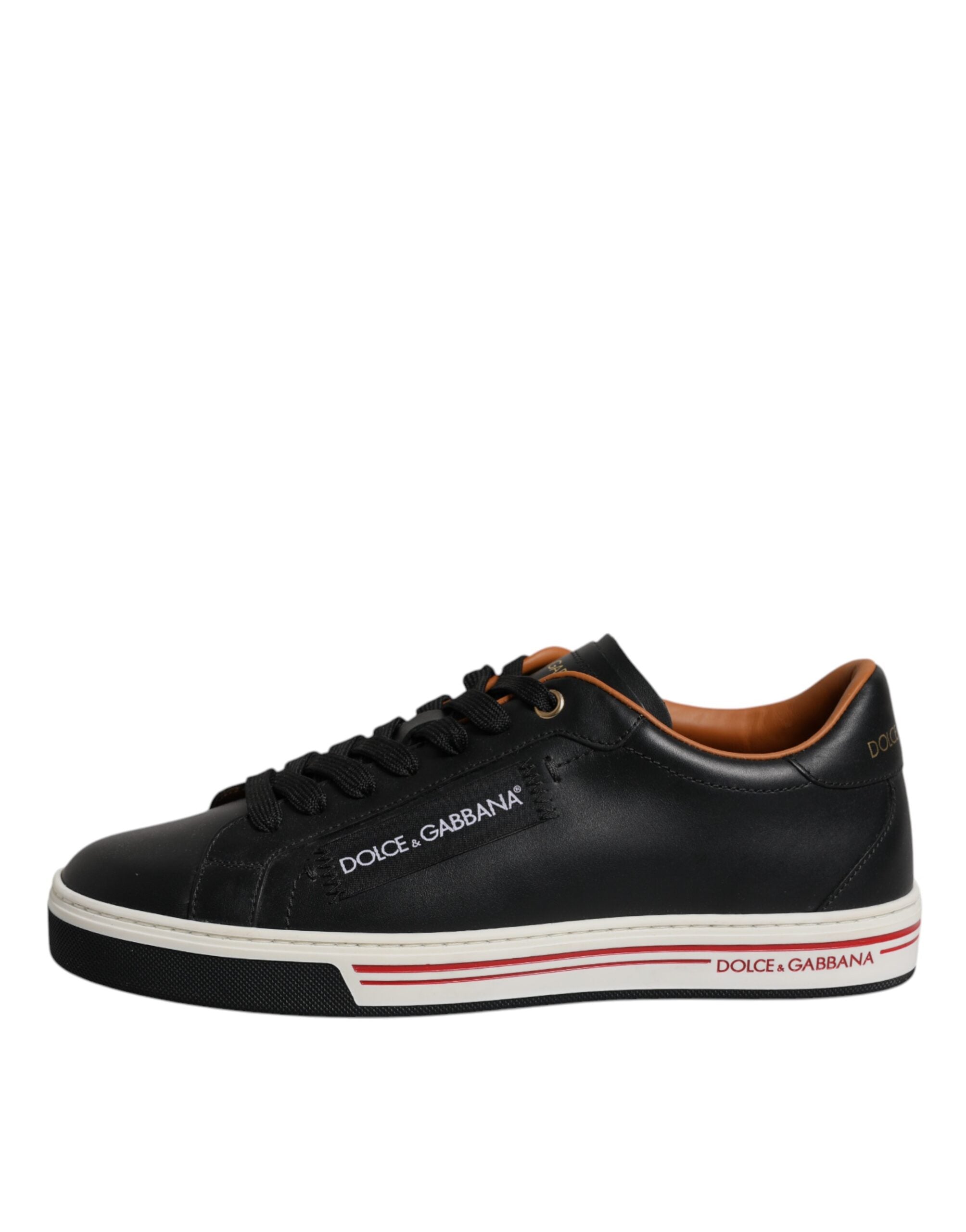 Black Leather Low Top Men Sneakers Shoes - ventzia