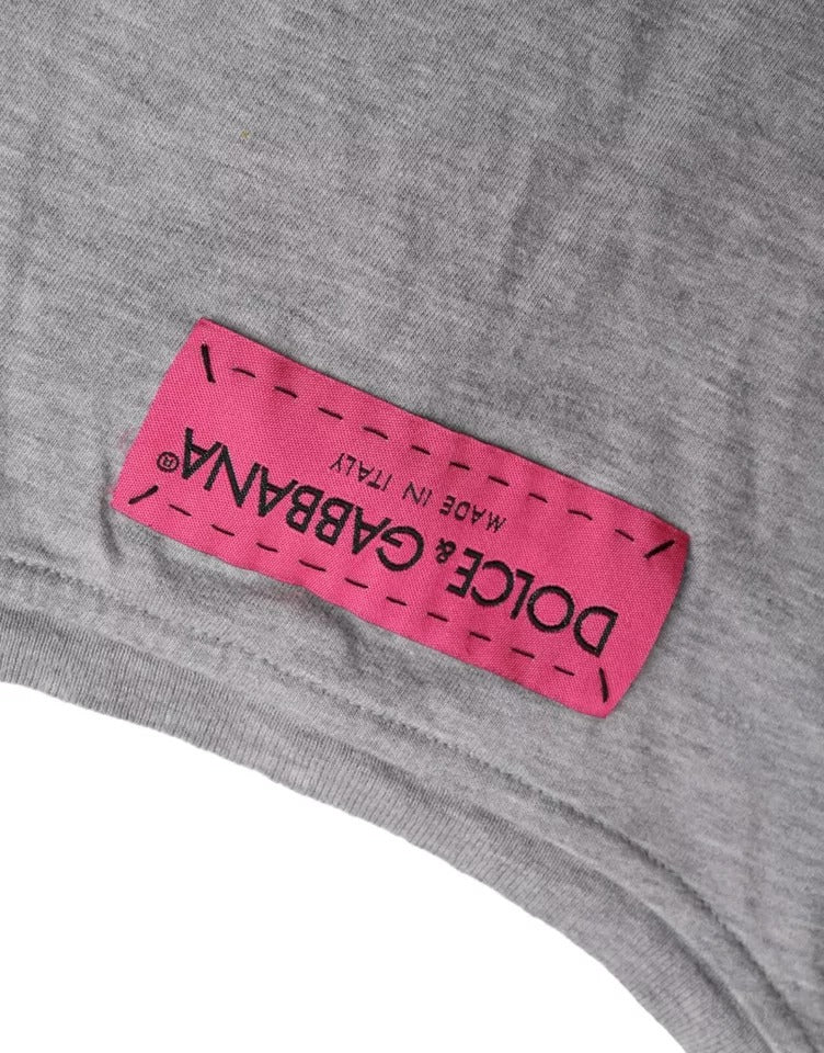 Gray Cotton L'Amore E'Bellezza Top T-shirt - ventzia