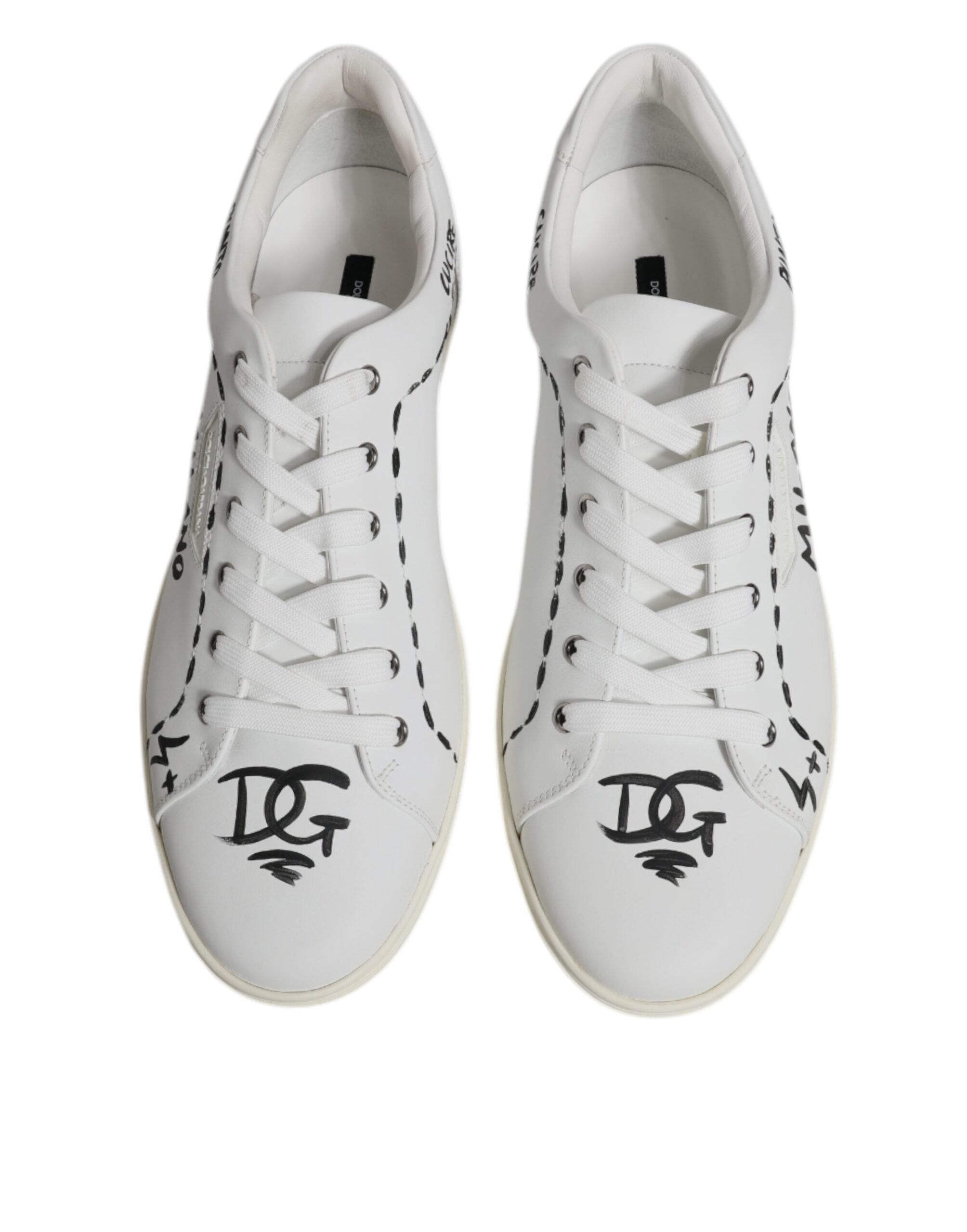White Leather Milano Low Top Sneakers Shoes - ventzia