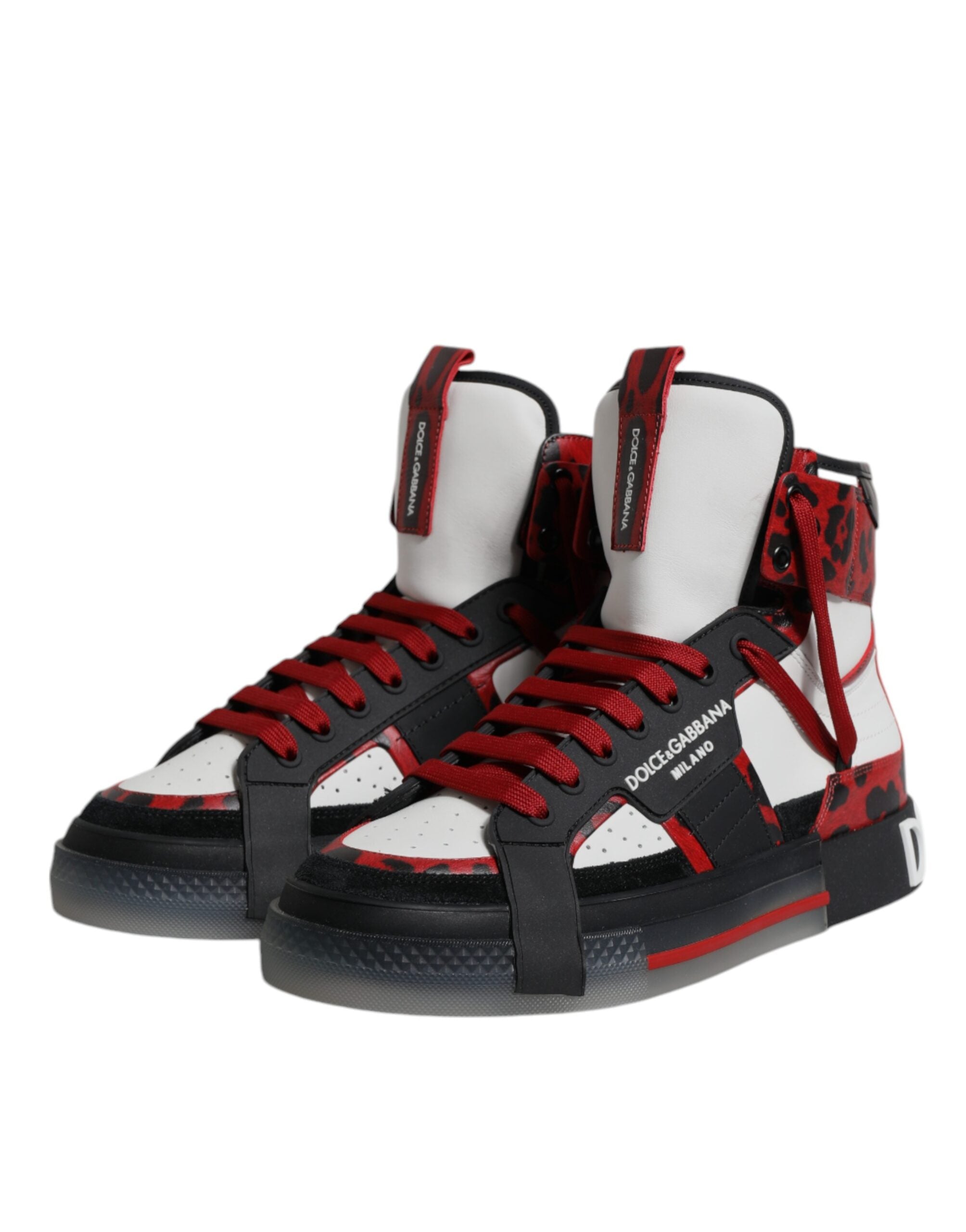 Multicolor Leather High Top Sneakers Shoes - ventzia