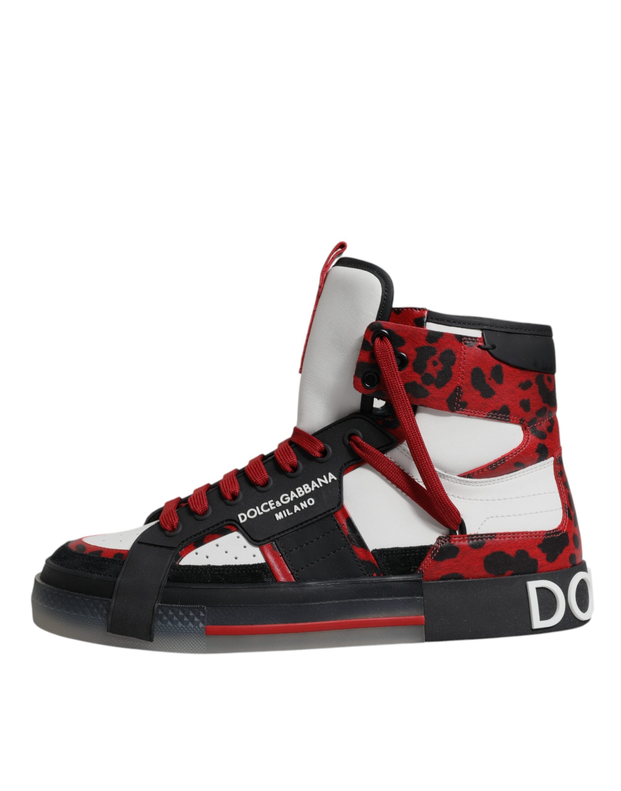 Multicolor Leather High Top Sneakers Shoes - ventzia