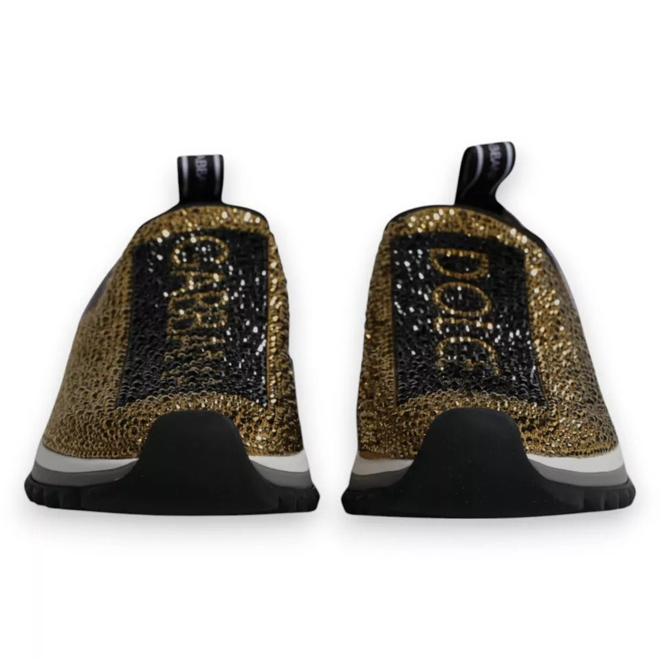 Gold Rhinestones Sorrento Sneakers Shoes - ventzia