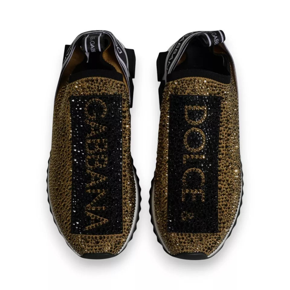 Gold Rhinestones Sorrento Sneakers Shoes - ventzia
