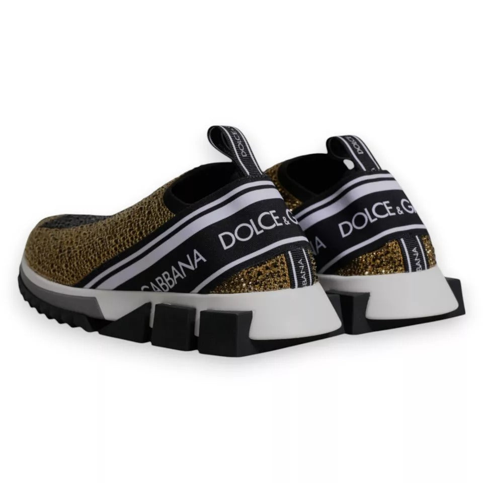 Gold Rhinestones Sorrento Sneakers Shoes - ventzia