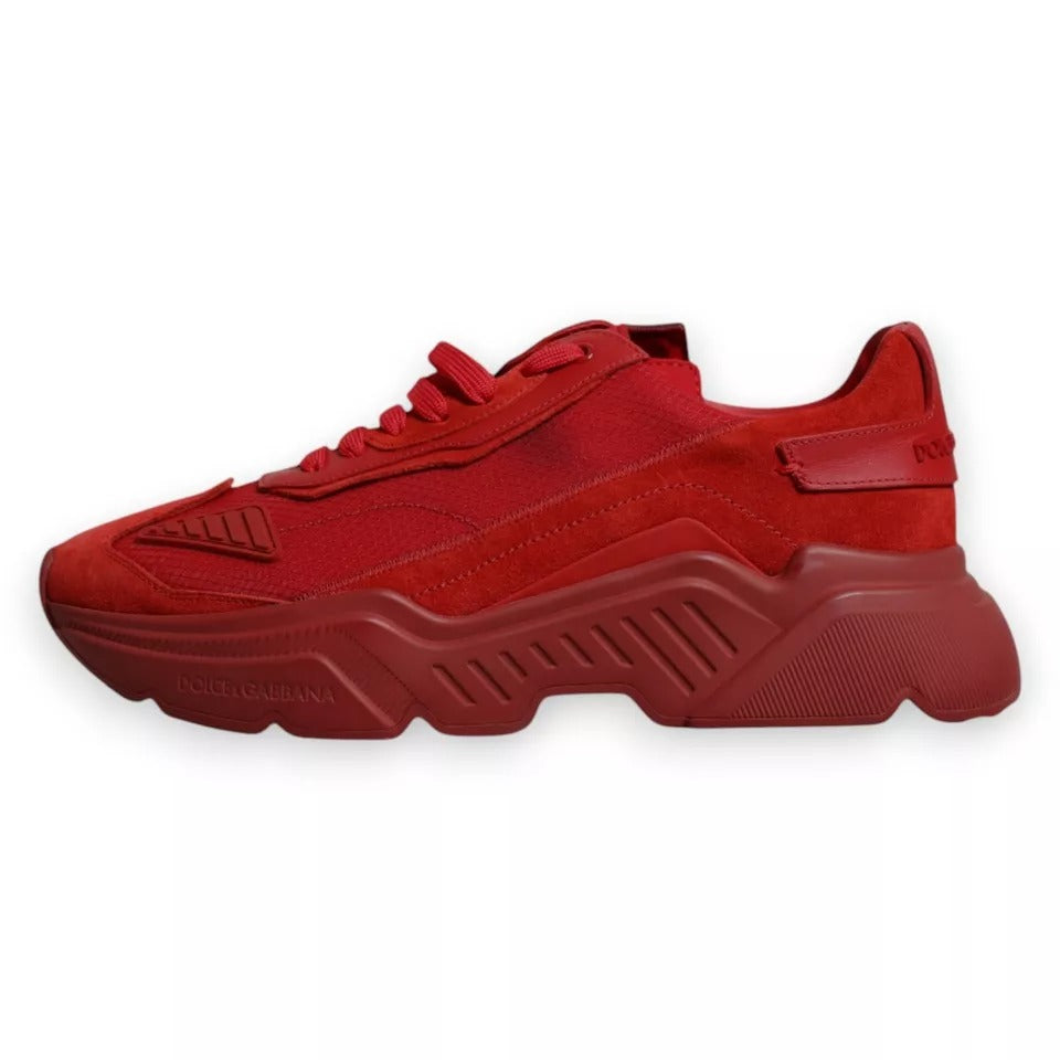 Red Leather Daymaster Low Top Sneakers Shoes - ventzia