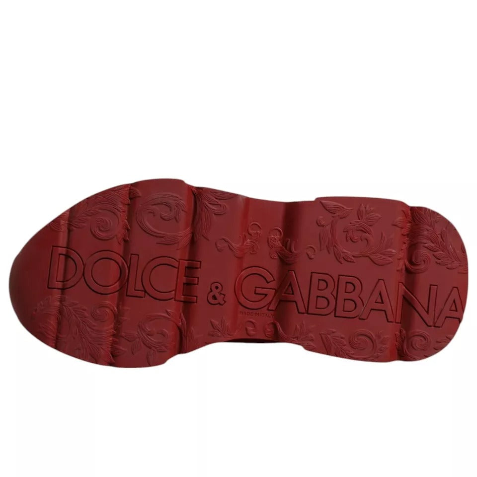 Red Leather Daymaster Low Top Sneakers Shoes - ventzia