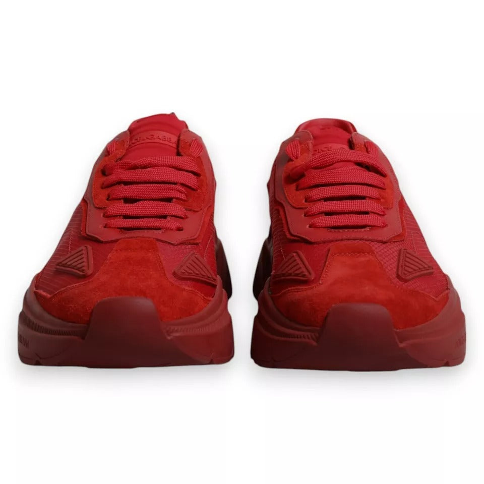 Red Leather Daymaster Low Top Sneakers Shoes - ventzia