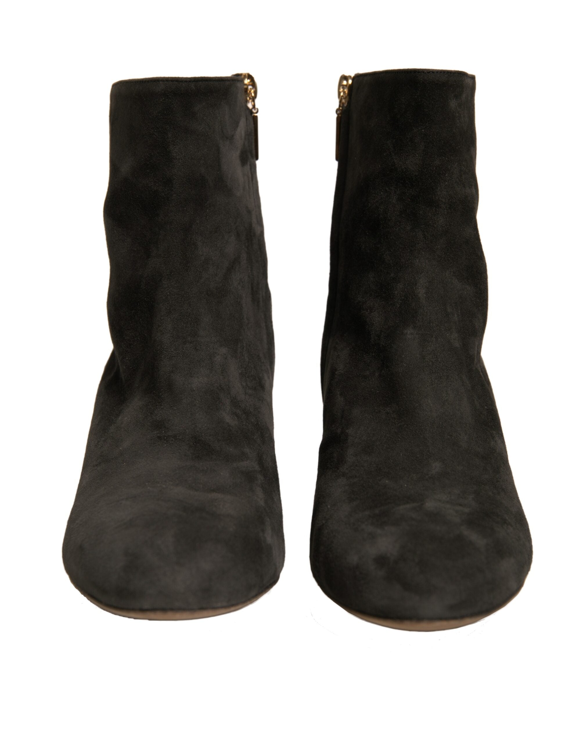 Black Embellished Heel Ankle Boots Shoes - ventzia